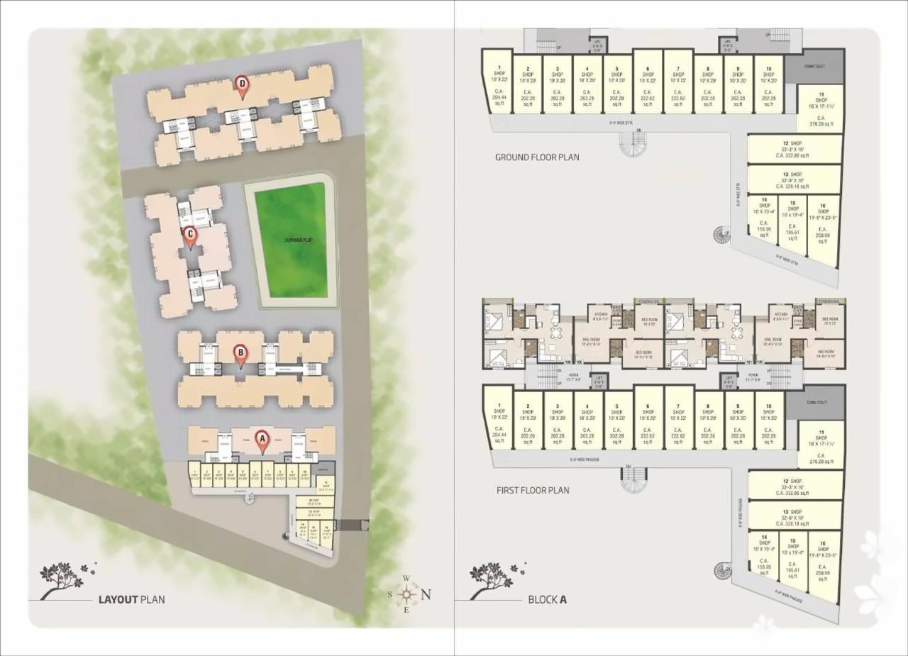 Layout of real estate project Rang Skycity located at Tavra, Bharuch, Gujarat