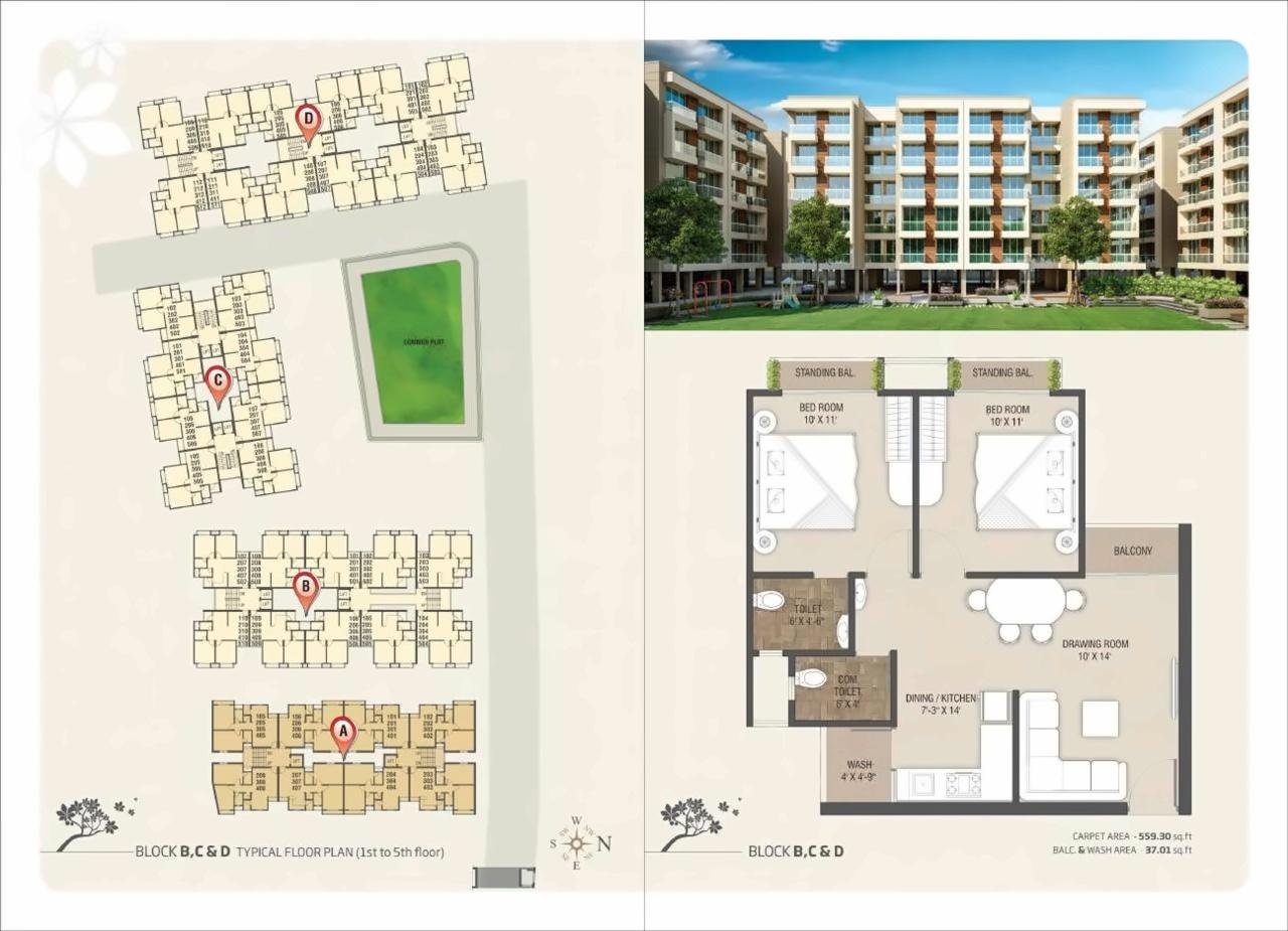 Layout of real estate project Rang Skycity located at Tavra, Bharuch, Gujarat