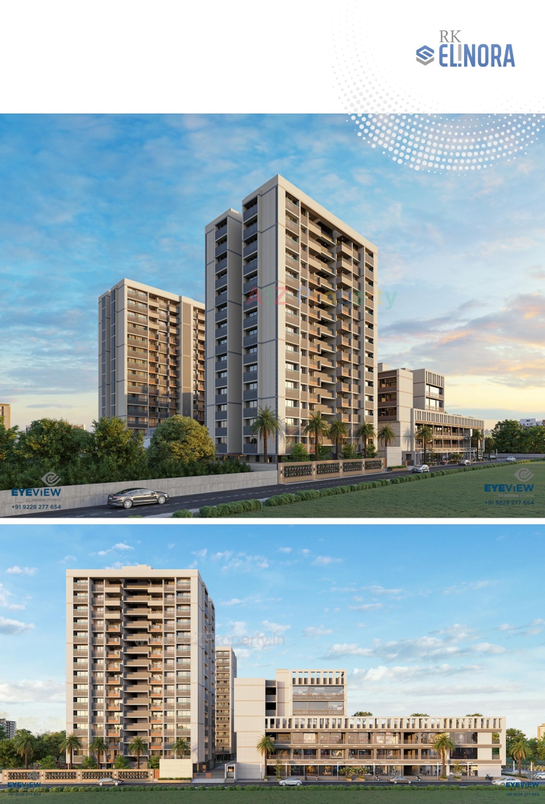 3D Elevation of real estate project Rk Elinora located at Zadeshwar, Bharuch, Gujarat