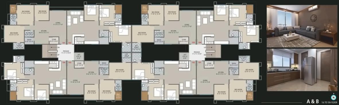 Layout of real estate project Roscoe   Ambitious Living located at Bholav, Bharuch, Gujarat