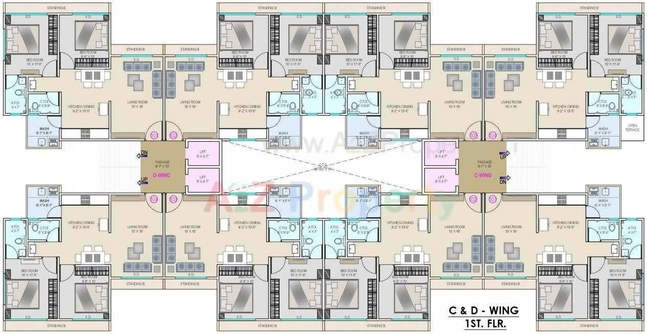 Layout of real estate project Sahajanand Avenue located at Zadeshwar, Bharuch, Gujarat
