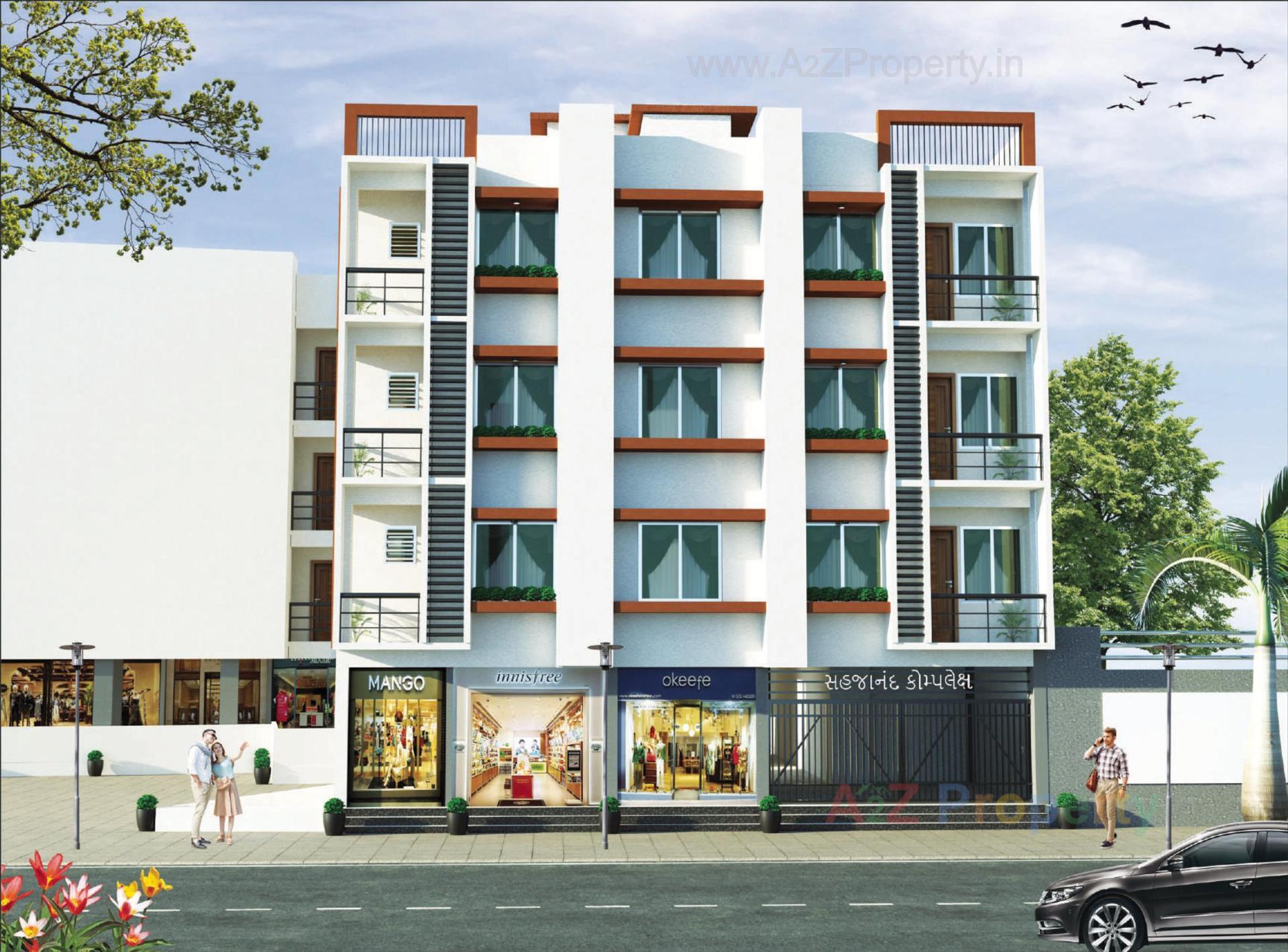 3D Elevation of real estate project Sahajanand Complex located at Bharuch, Bharuch, Gujarat