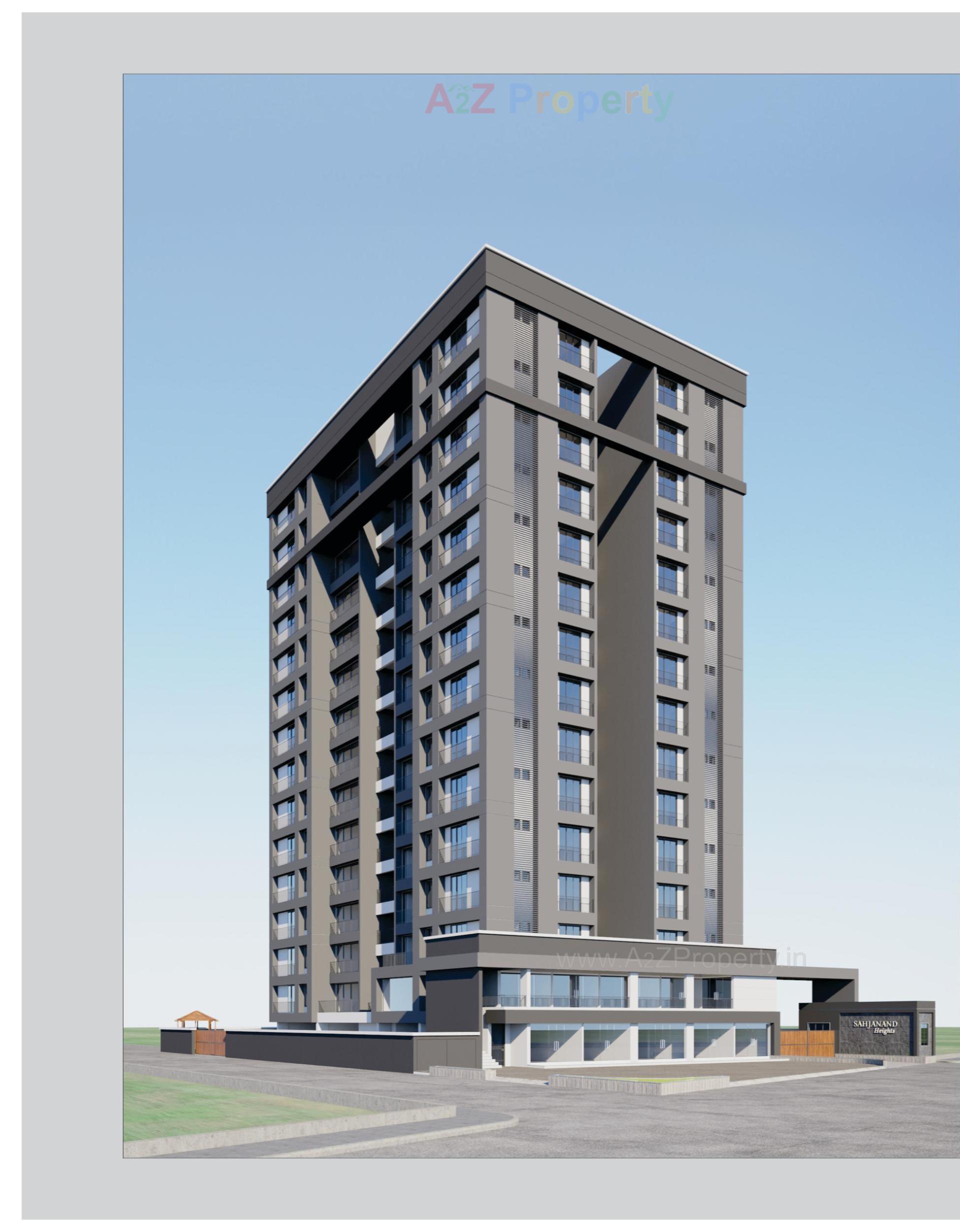 3D Elevation of real estate project Sahajanand Heights located at Zadeshvar, Bharuch, Gujarat