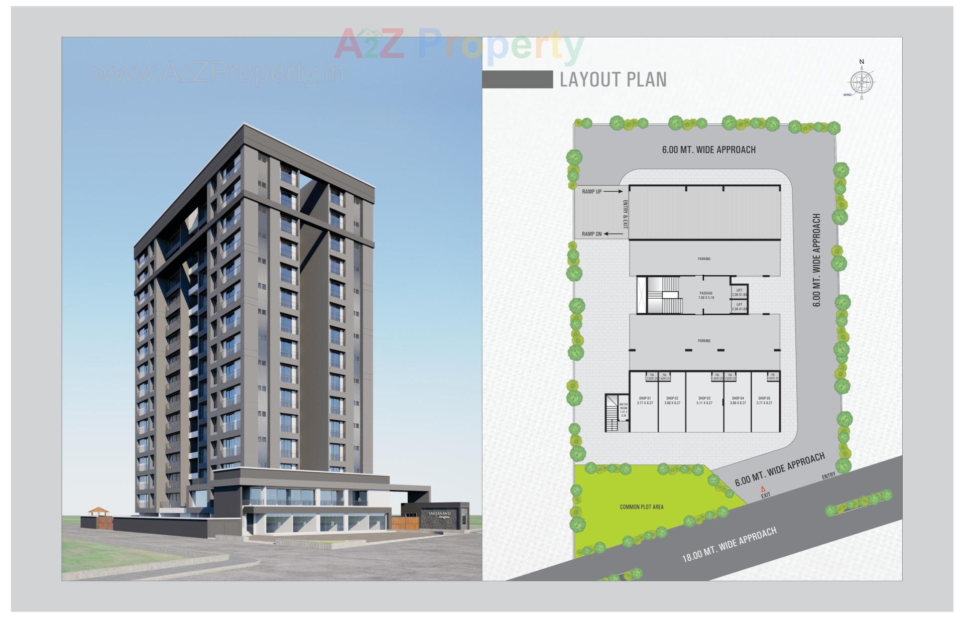 Layout of real estate project Sahajanand Heights located at Zadeshvar, Bharuch, Gujarat