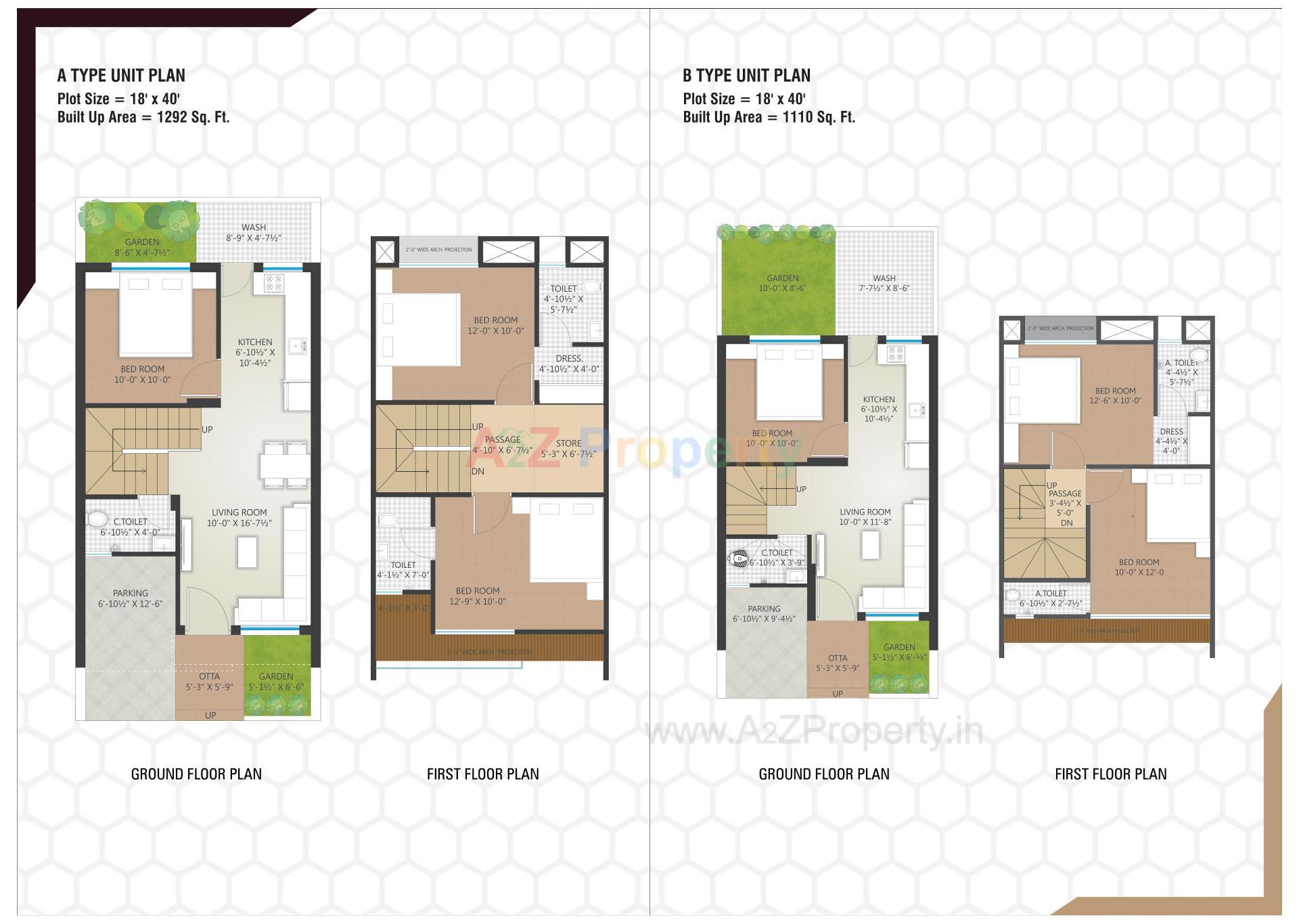 Layout of real estate project Sahajanand Homes located at Chavaj, Bharuch, Gujarat