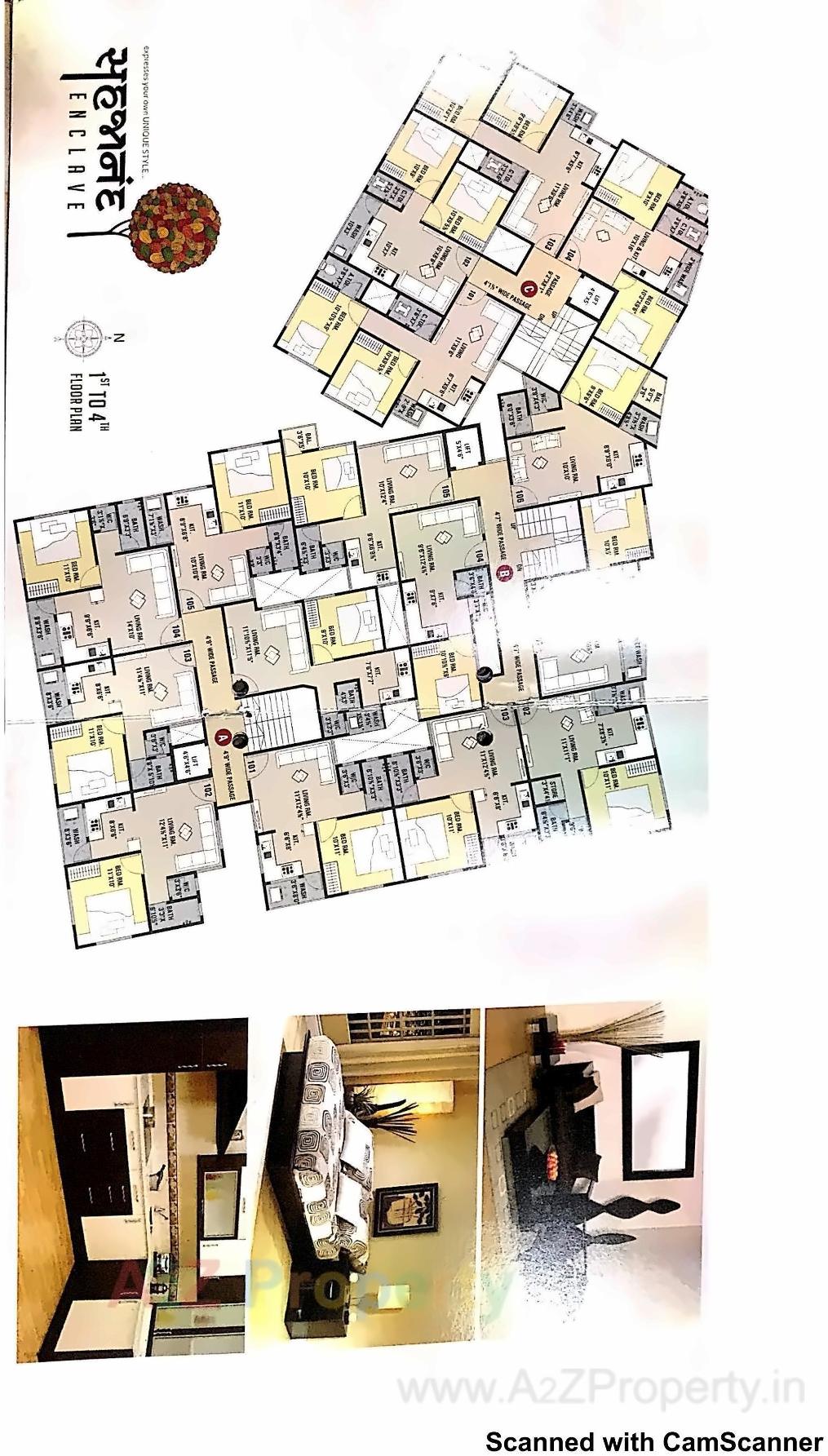 Layout of real estate project Sahjanand Enclave located at Maktampur, Bharuch, Gujarat