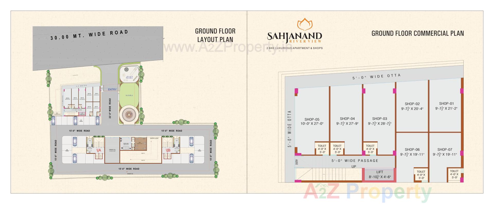 Layout of real estate project Sahjanand Riverview located at Tavra, Bharuch, Gujarat