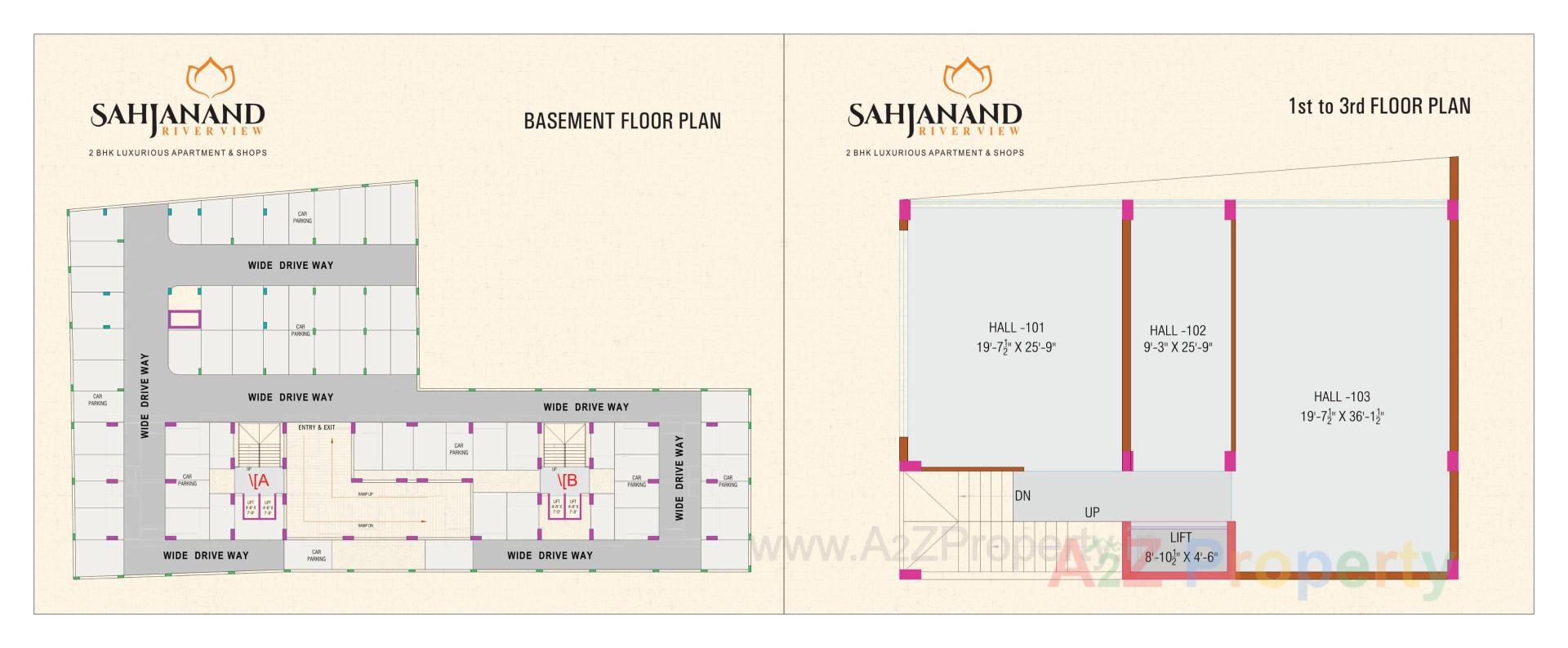 Layout of real estate project Sahjanand Riverview located at Tavra, Bharuch, Gujarat