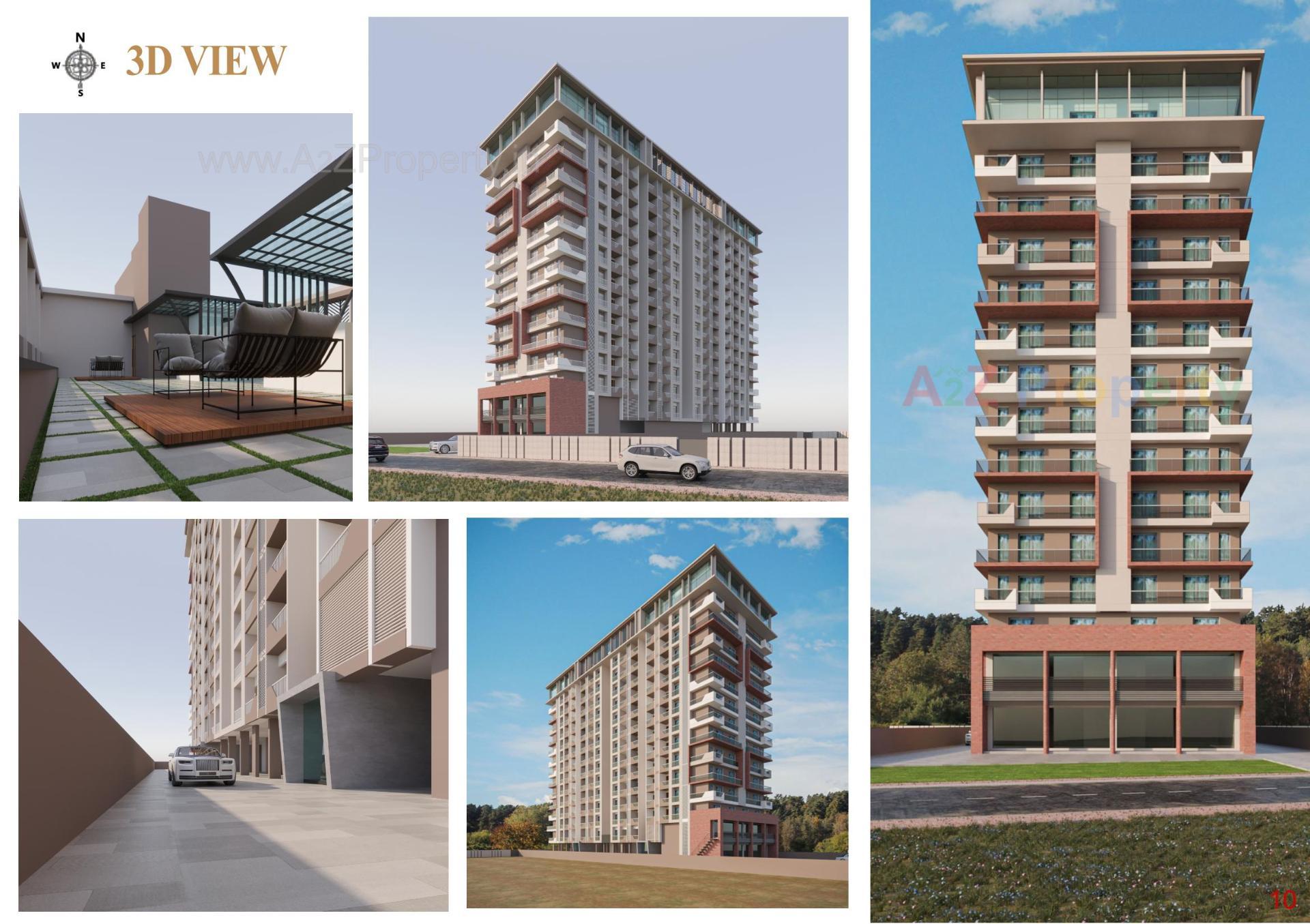 3D Elevation of real estate project Sahjanand Sky located at Umraj, Bharuch, Gujarat