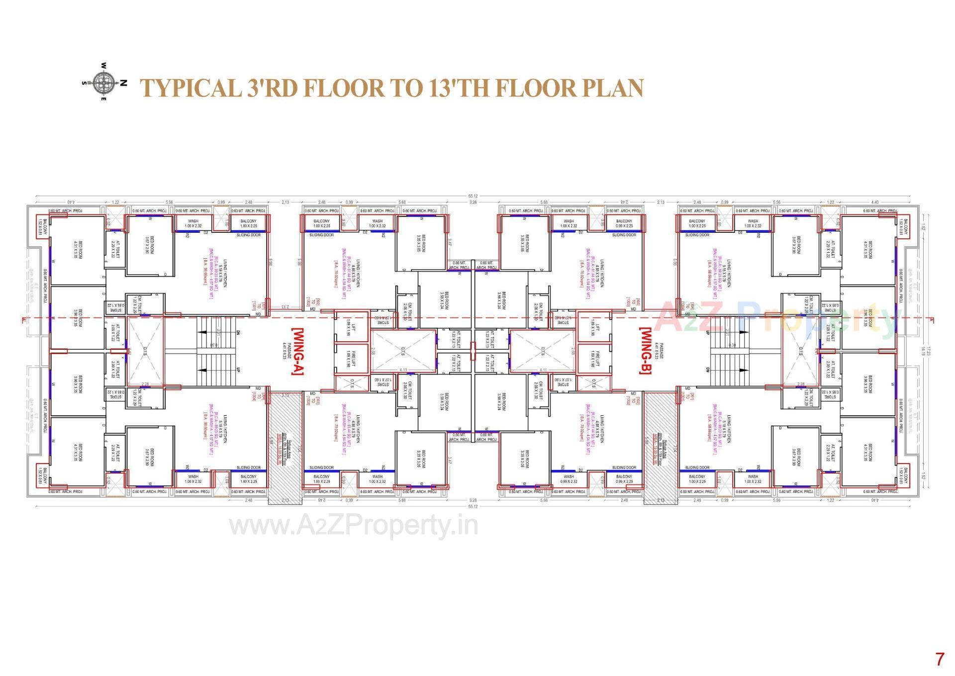 Layout of real estate project Sahjanand Sky located at Umraj, Bharuch, Gujarat