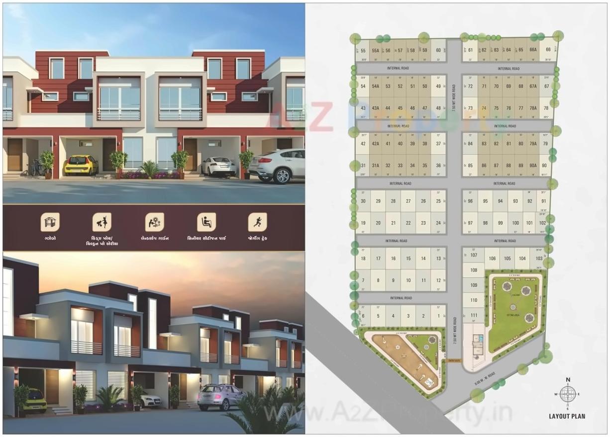 Layout of real estate project Sanskar Bunglows located at Bhadkodara, Bharuch, Gujarat