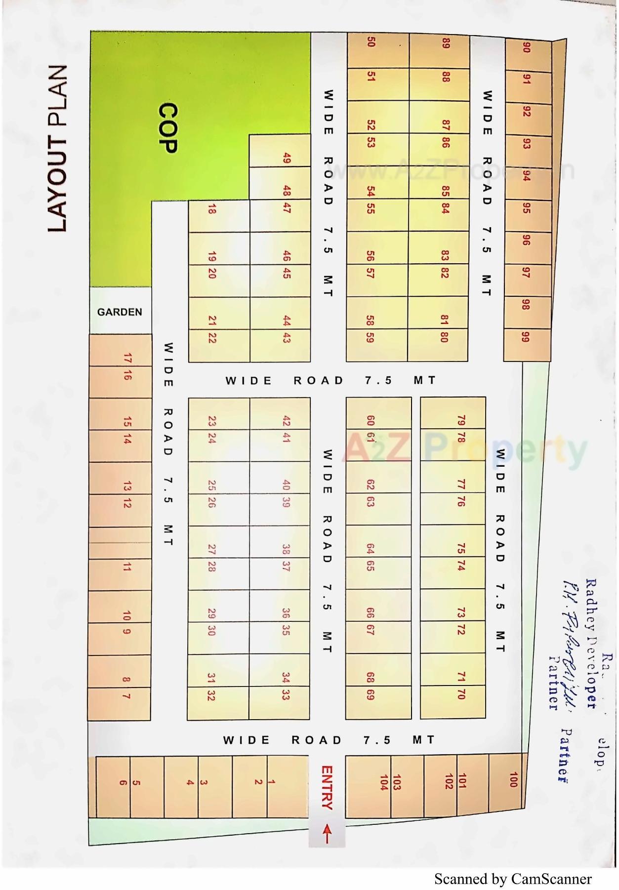 Layout of real estate project Sarjan Bungalows located at Ankleshwar, Bharuch, Gujarat