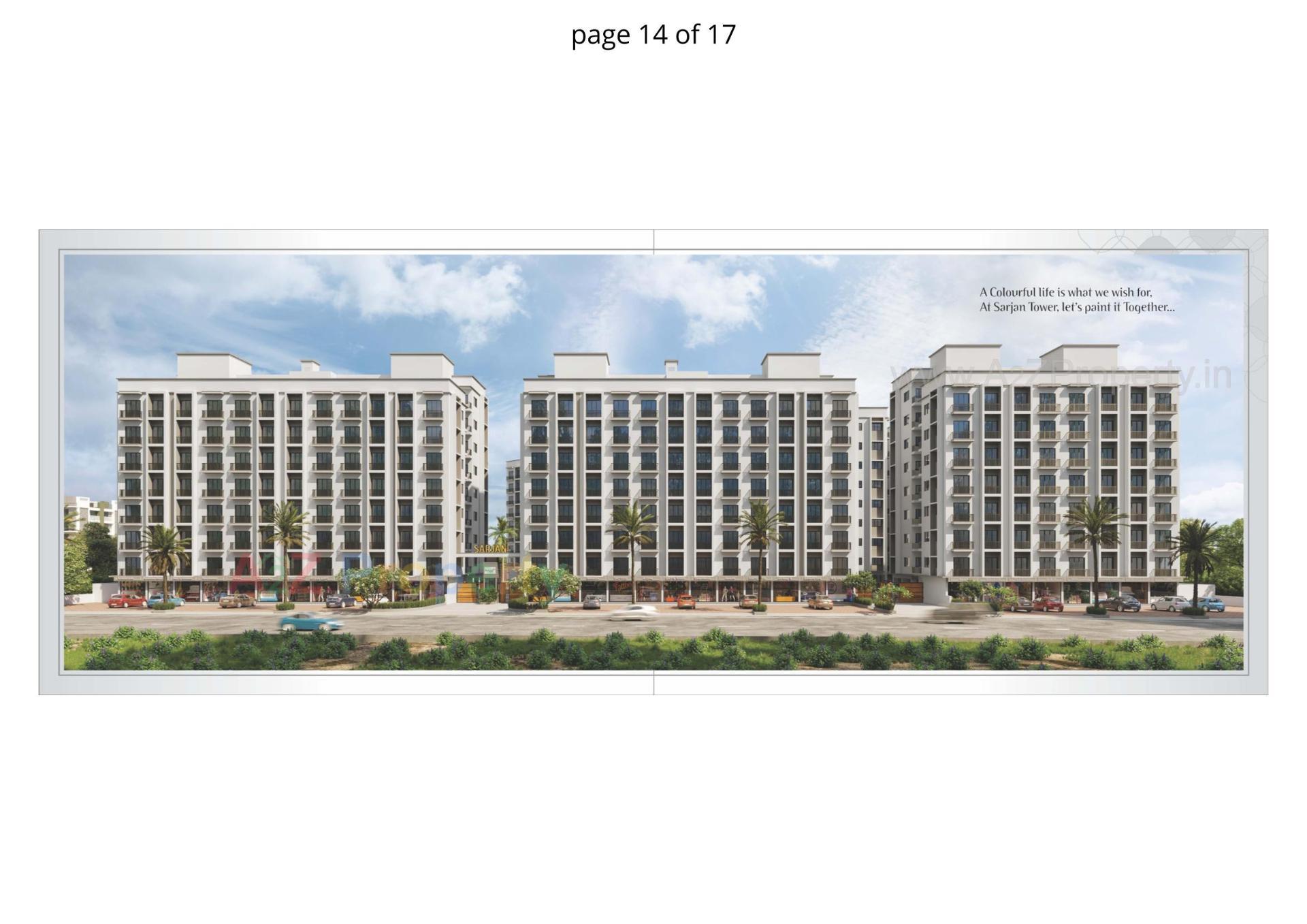 3D Elevation of real estate project Sarjan Tower located at Bhadkodra, Bharuch, Gujarat