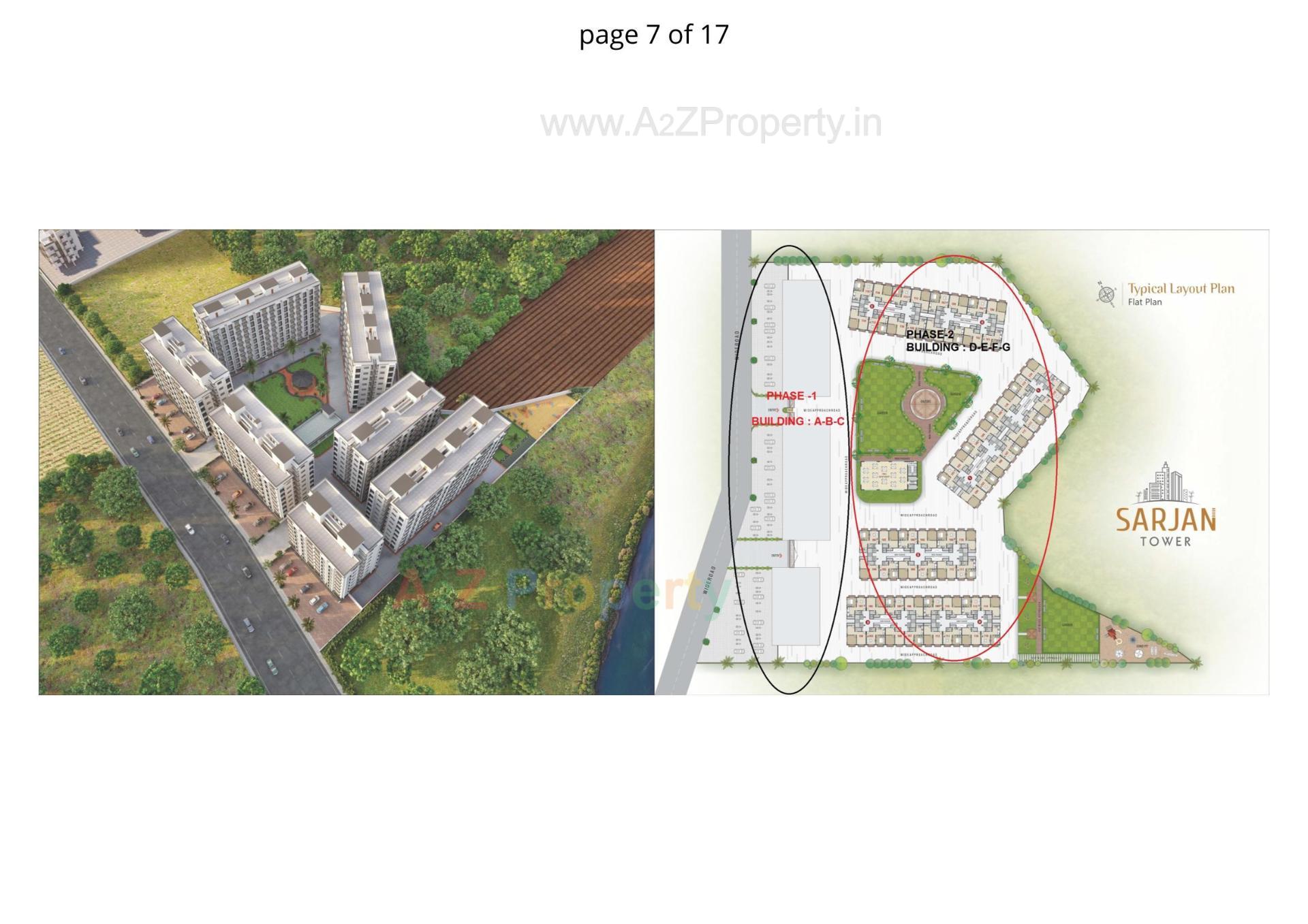 Layout of real estate project Sarjan Tower located at Bhadkodra, Bharuch, Gujarat