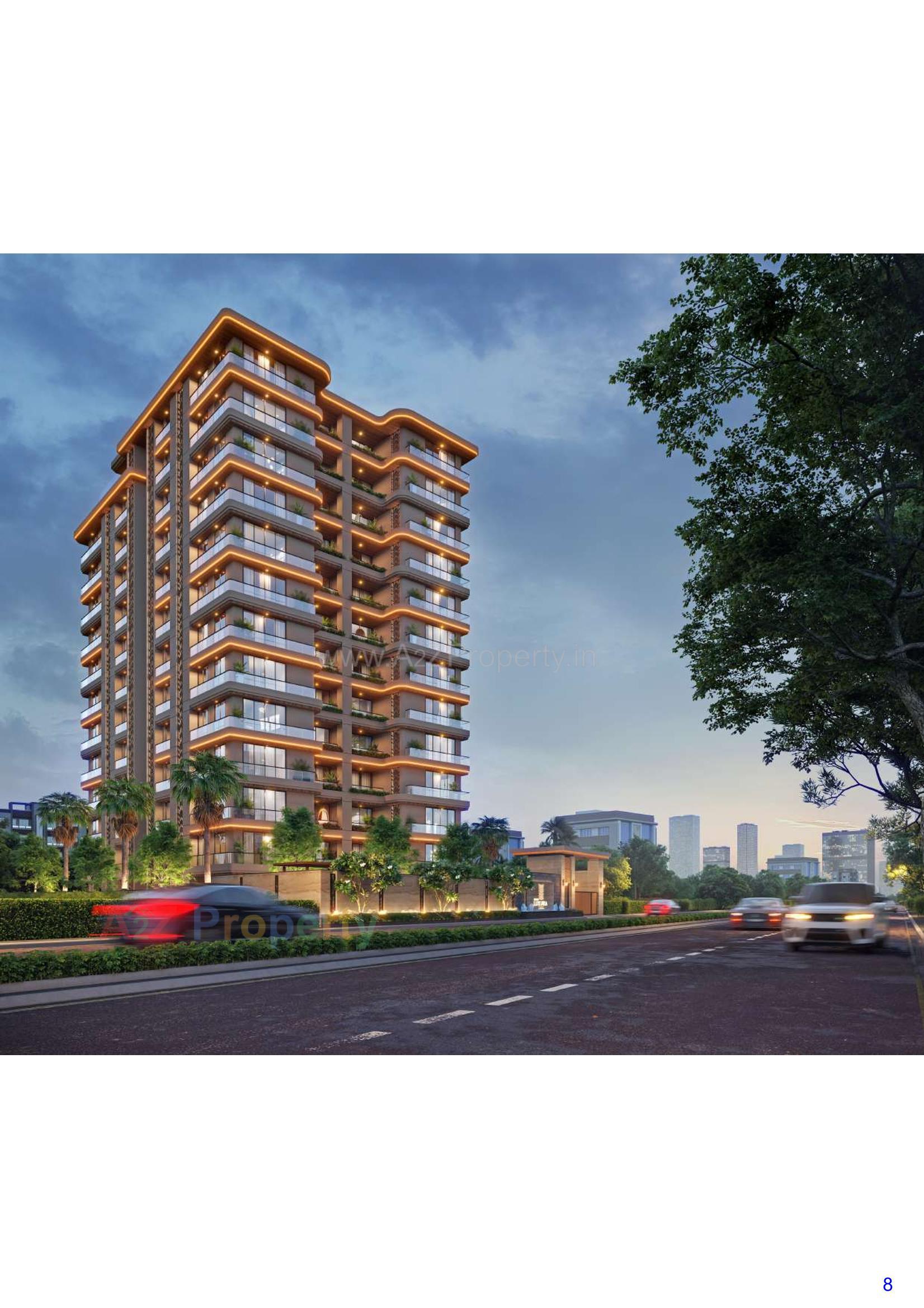 3D Elevation of real estate project Sharnam Luxuria located at Jhadeshwar, Bharuch, Gujarat