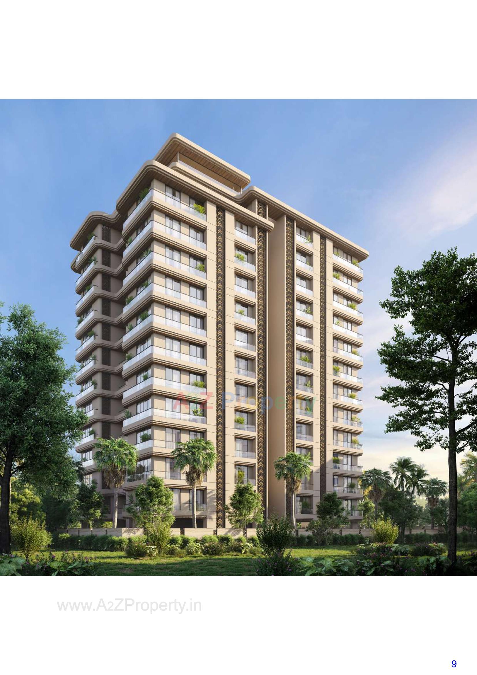 3D Elevation of real estate project Sharnam Luxuria located at Jhadeshwar, Bharuch, Gujarat