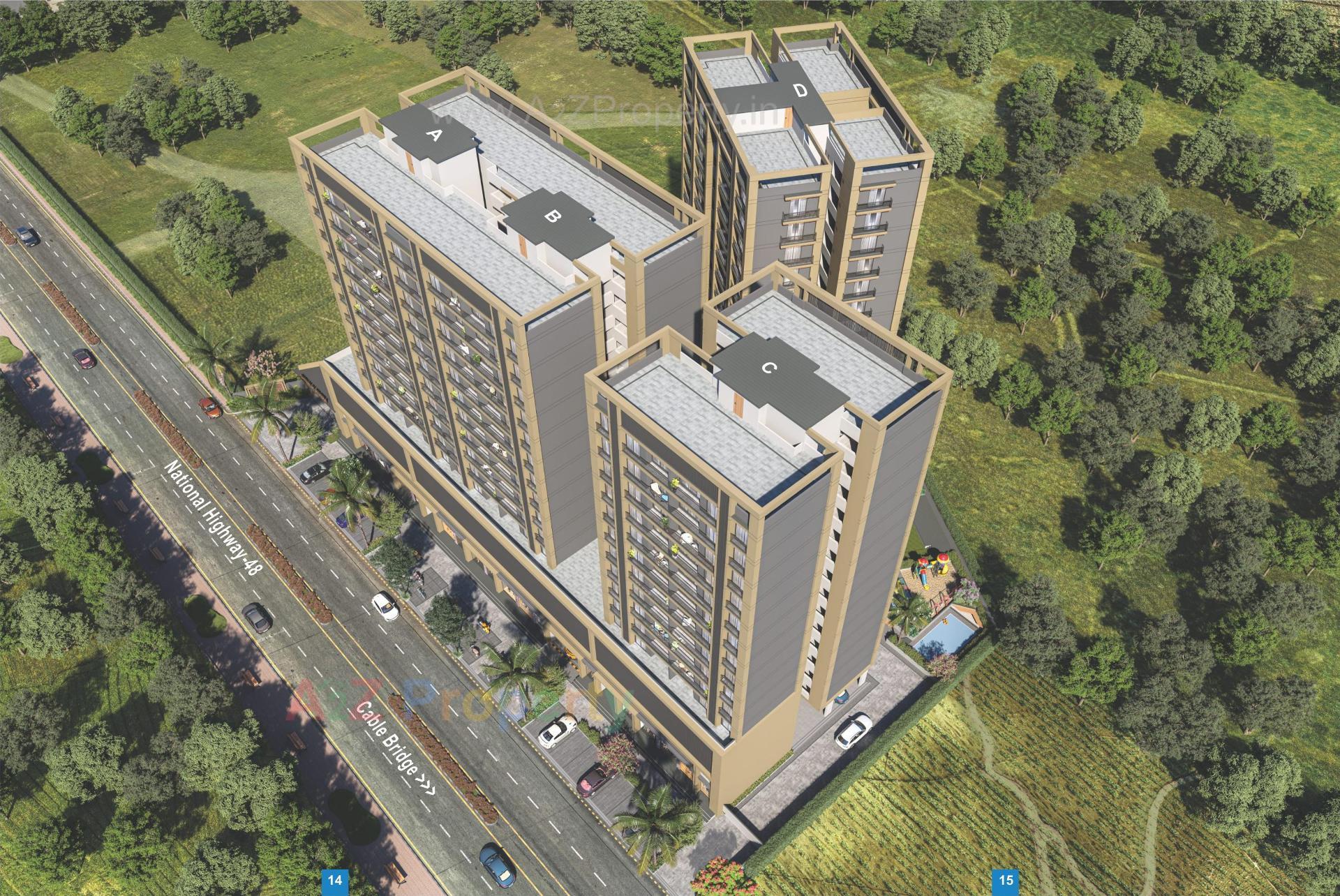 3D Elevation of real estate project Shivalik Rivera located at Zadeshwar, Bharuch, Gujarat