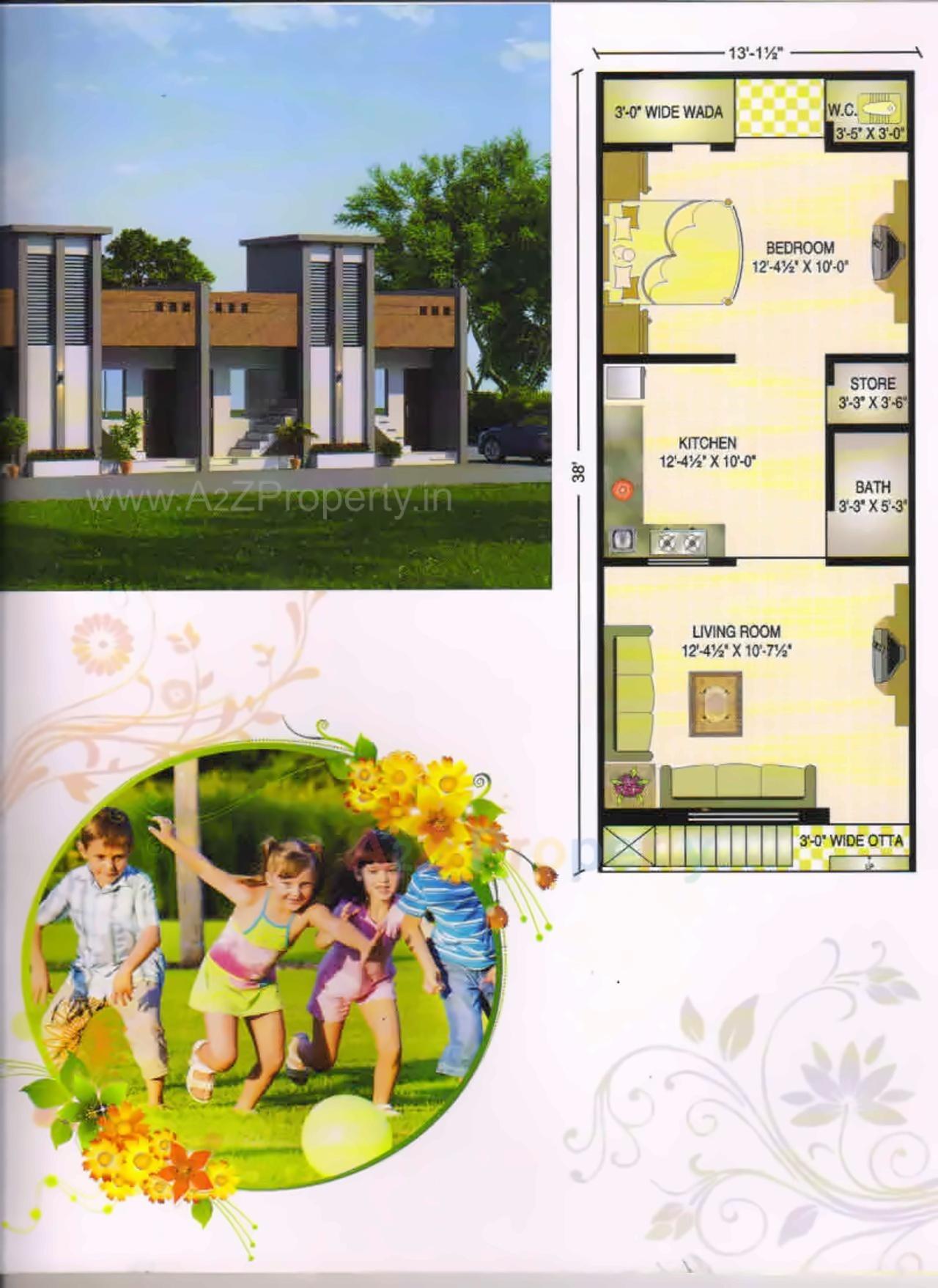 Layout of real estate project Shree Ambica Row House located at Gadkhol, Bharuch, Gujarat