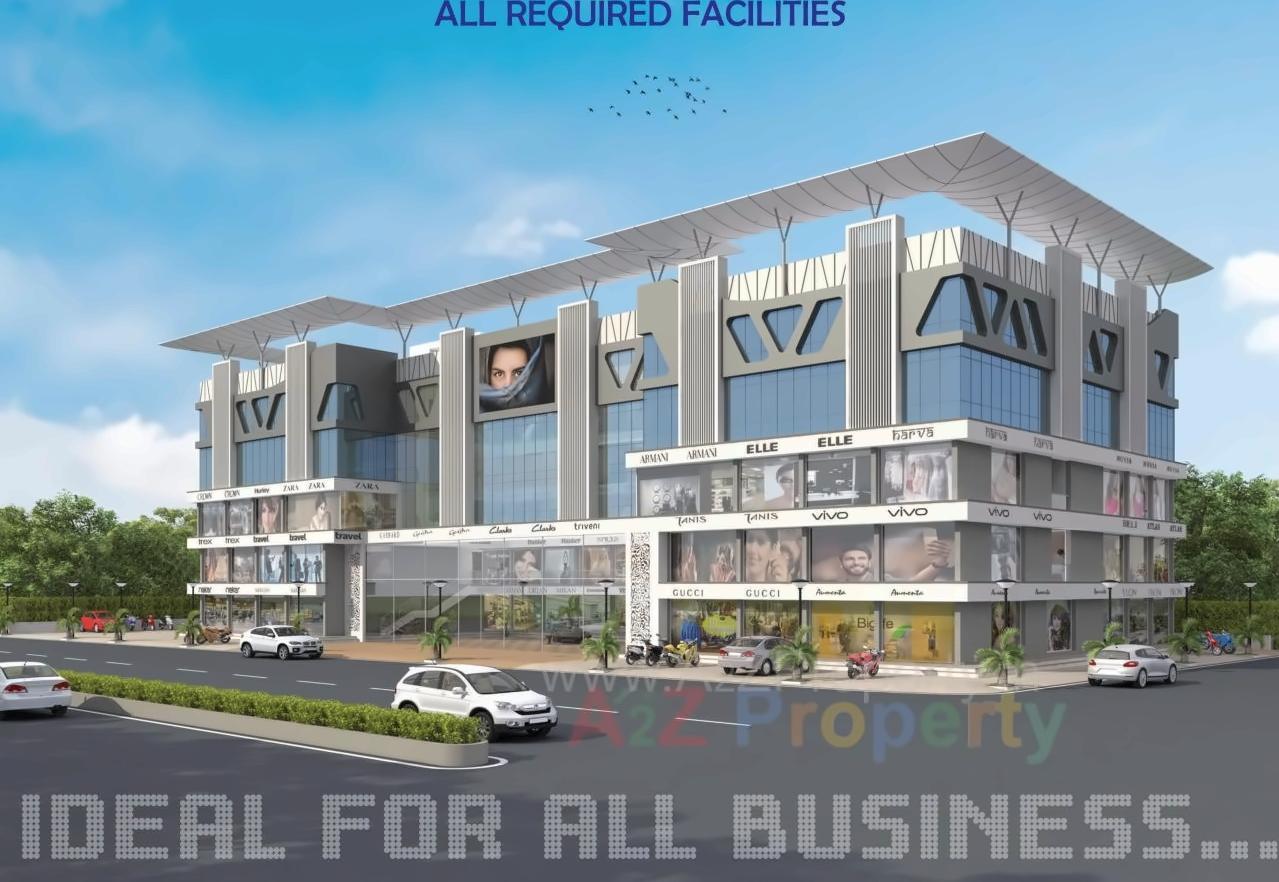 3D Elevation of real estate project Shreeji Sahaj Business Hub located at Zadeshwar, Bharuch, Gujarat