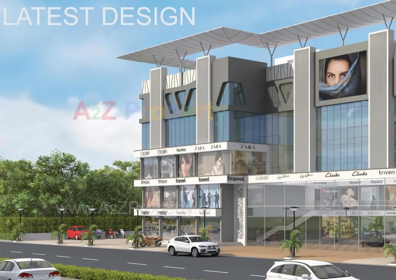 3D Elevation of real estate project Shreeji Sahaj Business Hub located at Zadeshwar, Bharuch, Gujarat