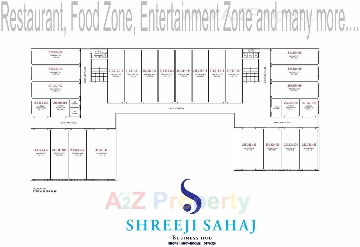 Layout of real estate project Shreeji Sahaj Business Hub located at Zadeshwar, Bharuch, Gujarat