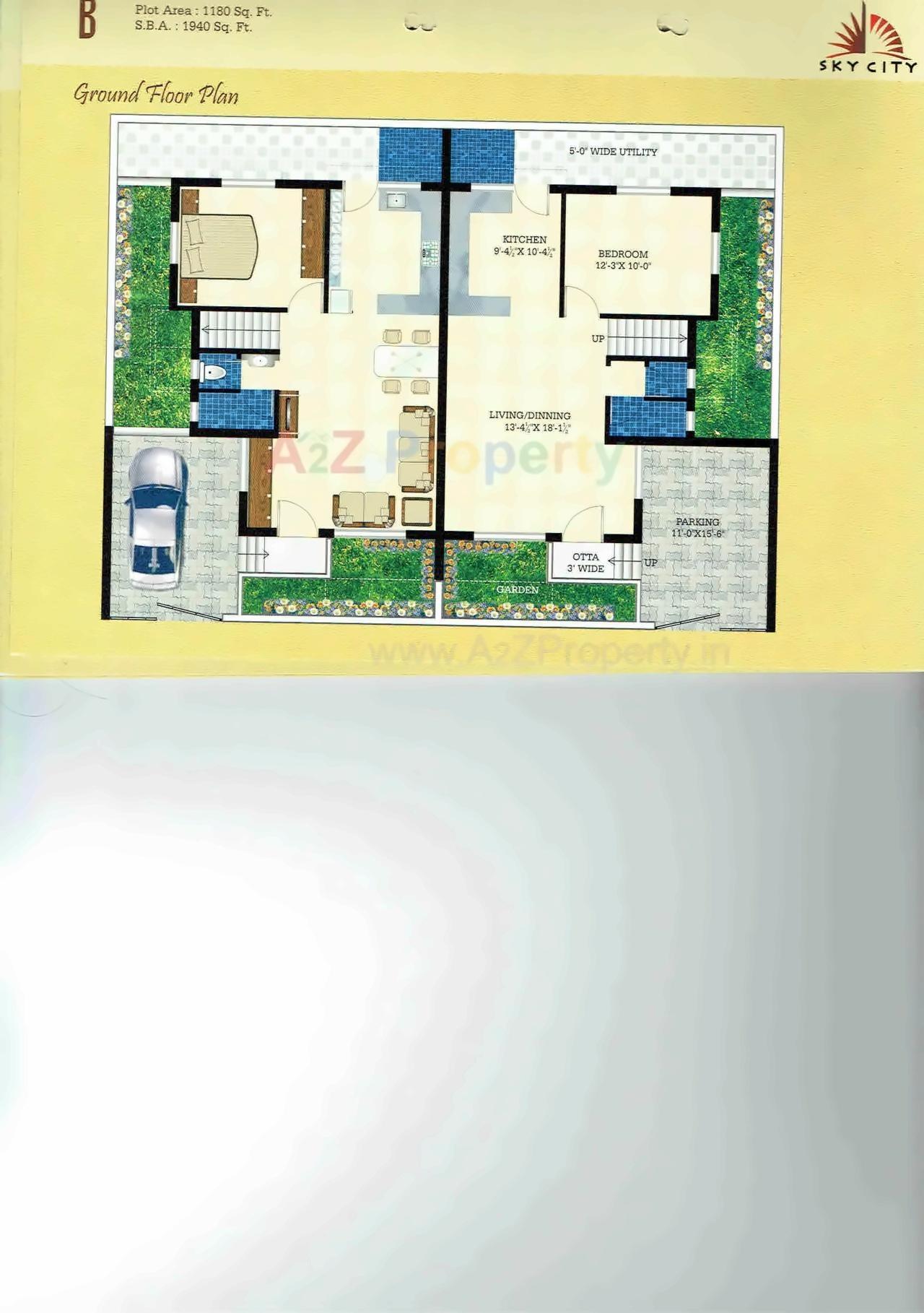 Layout of real estate project Sky City located at Diva, Bharuch, Gujarat
