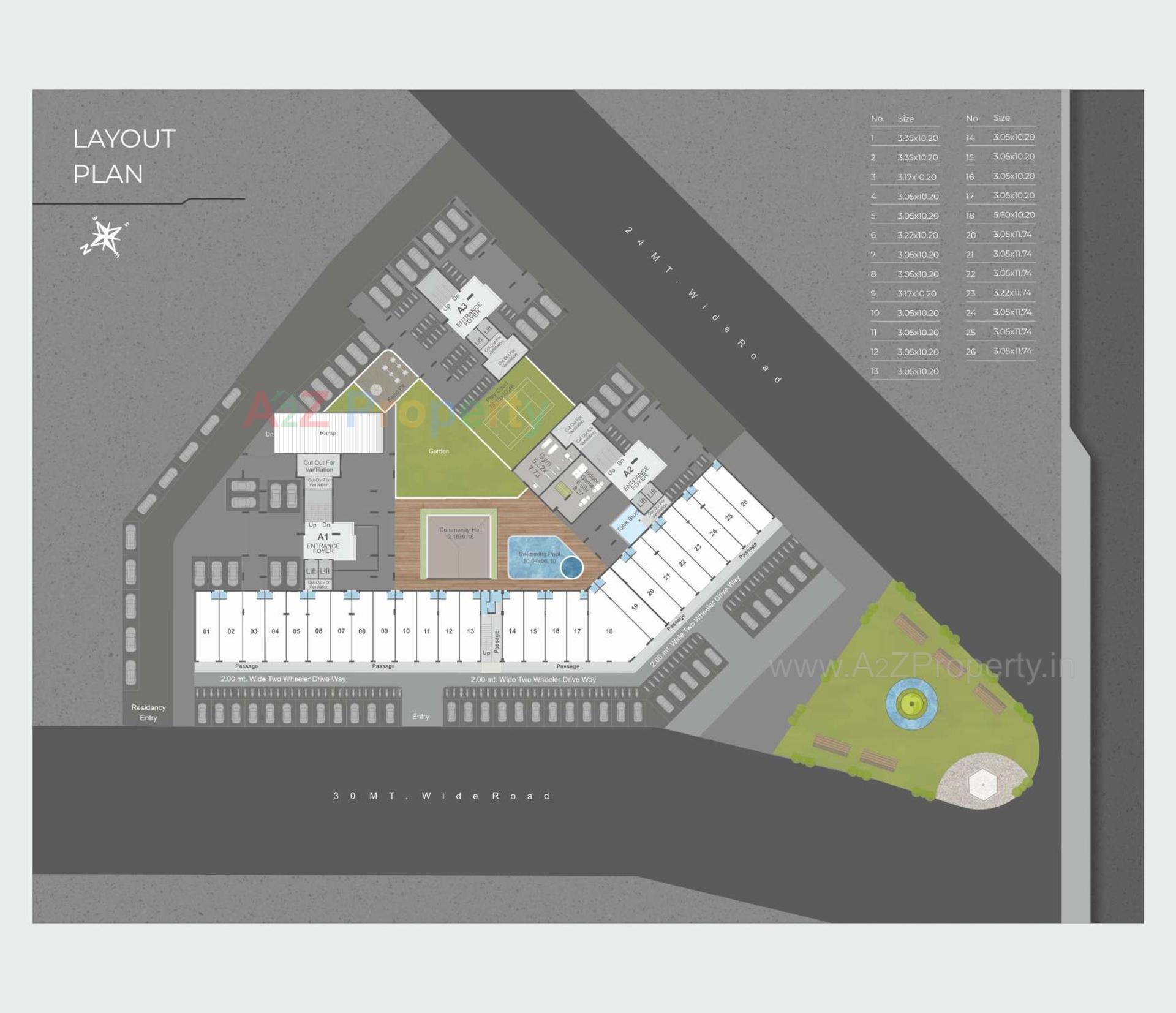Layout of real estate project The Maple Skydeck located at Tavra, Bharuch, Gujarat