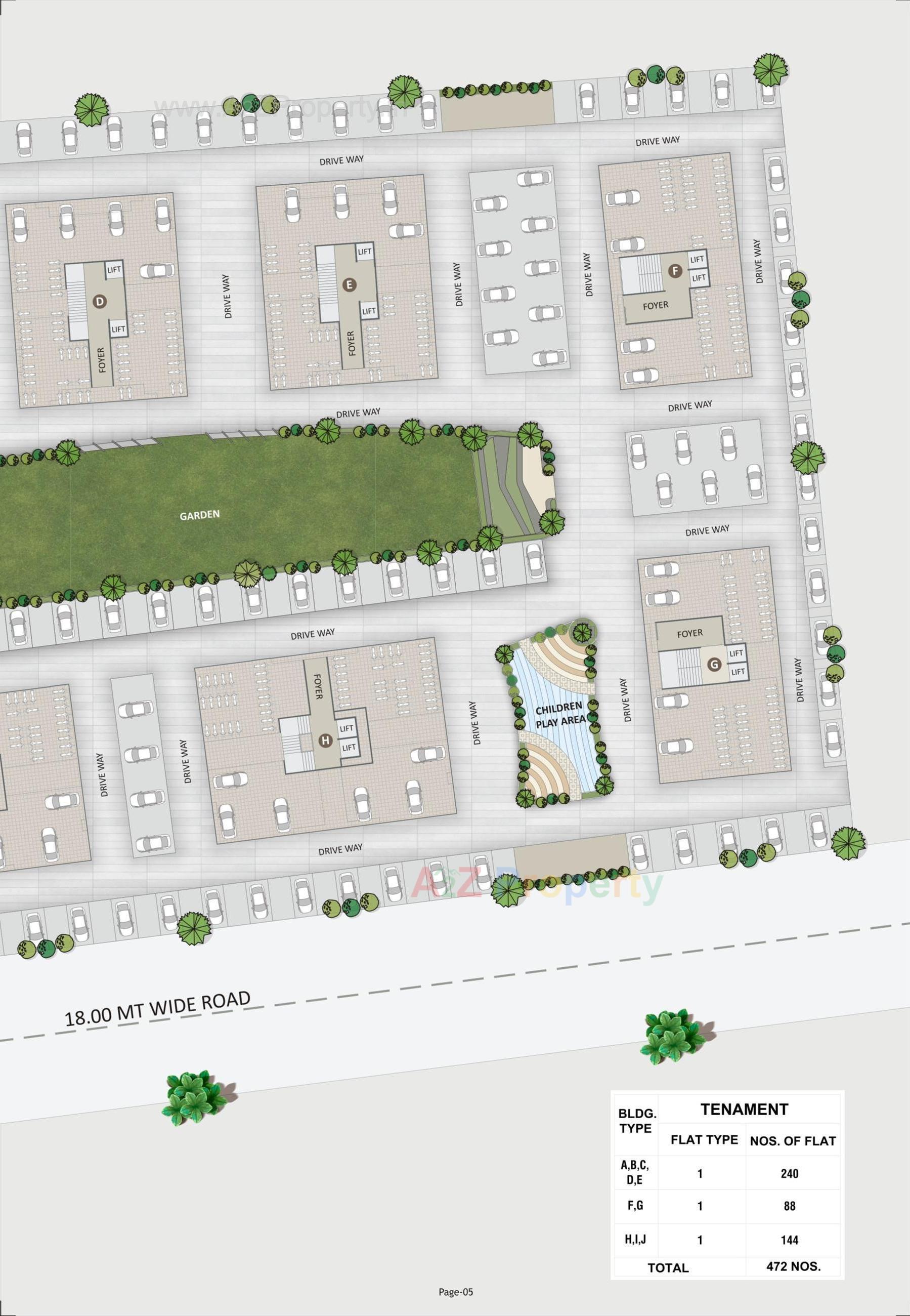 Layout of real estate project Tulsi Glorious located at Nandelav, Bharuch, Gujarat