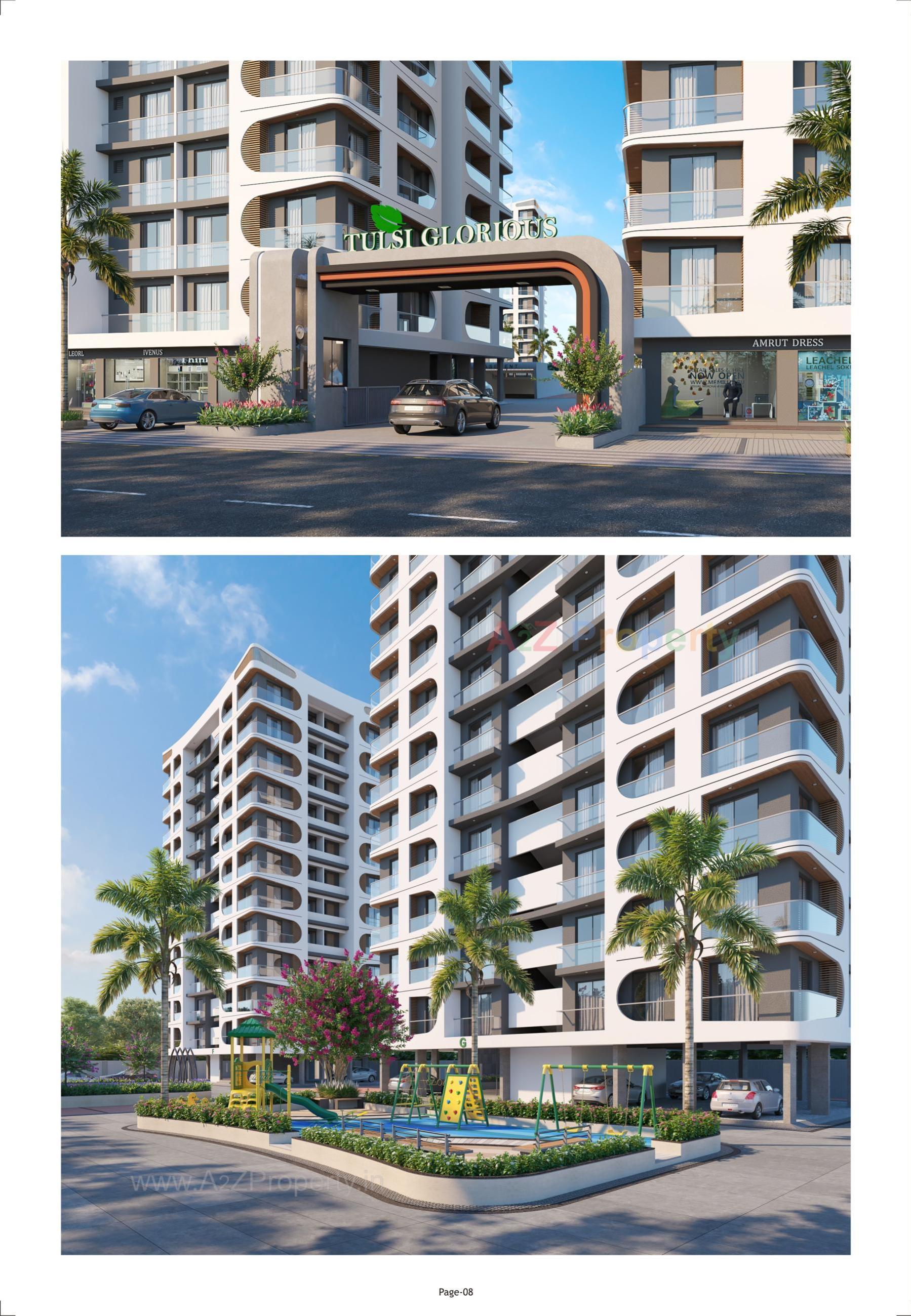 3D Elevation of real estate project Tulsi Glorious located at Nandelav, Bharuch, Gujarat