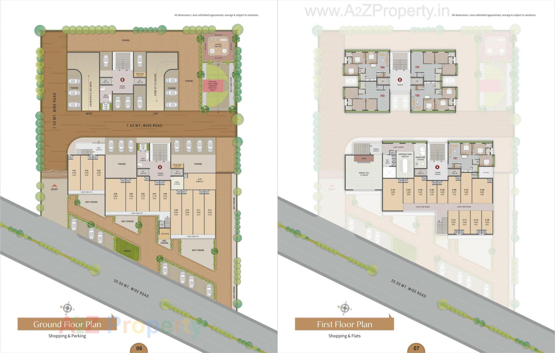 Layout of real estate project Twin Towers located at Tavra, Bharuch, Gujarat