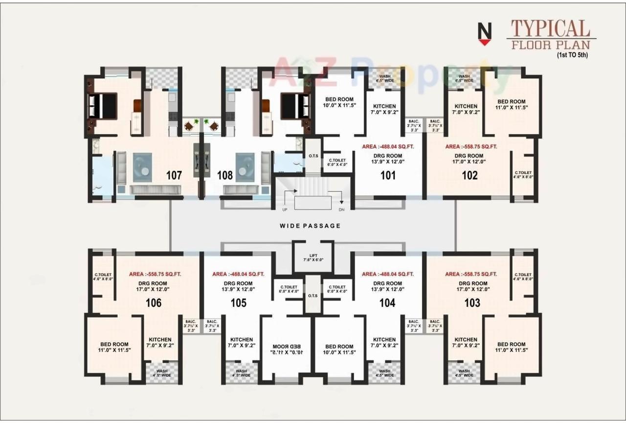 Layout of real estate project Udbhav Residency located at Chavaj, Bharuch, Gujarat