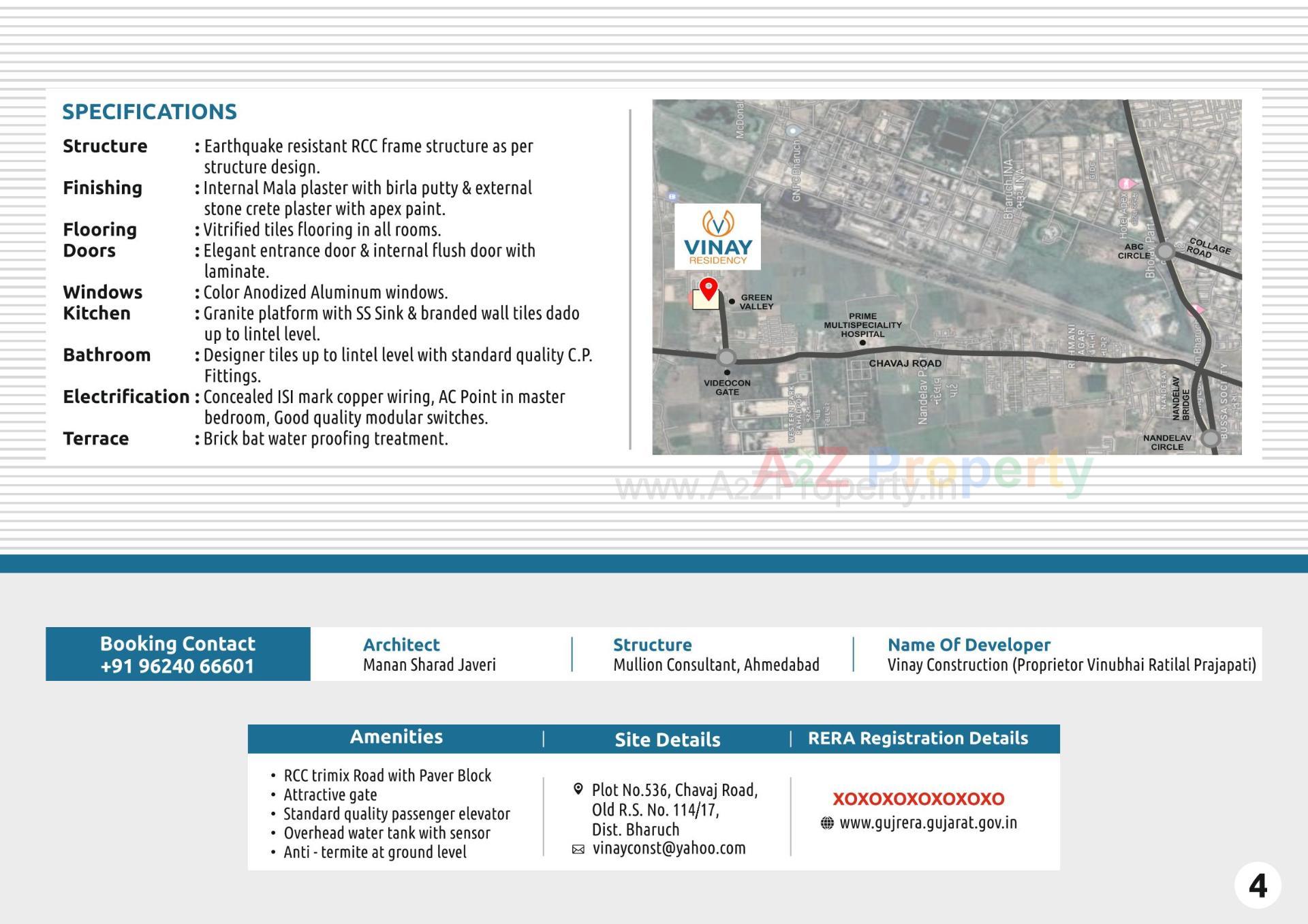  of real estate project Vinay Residency located at Chavaj, Bharuch, Gujarat