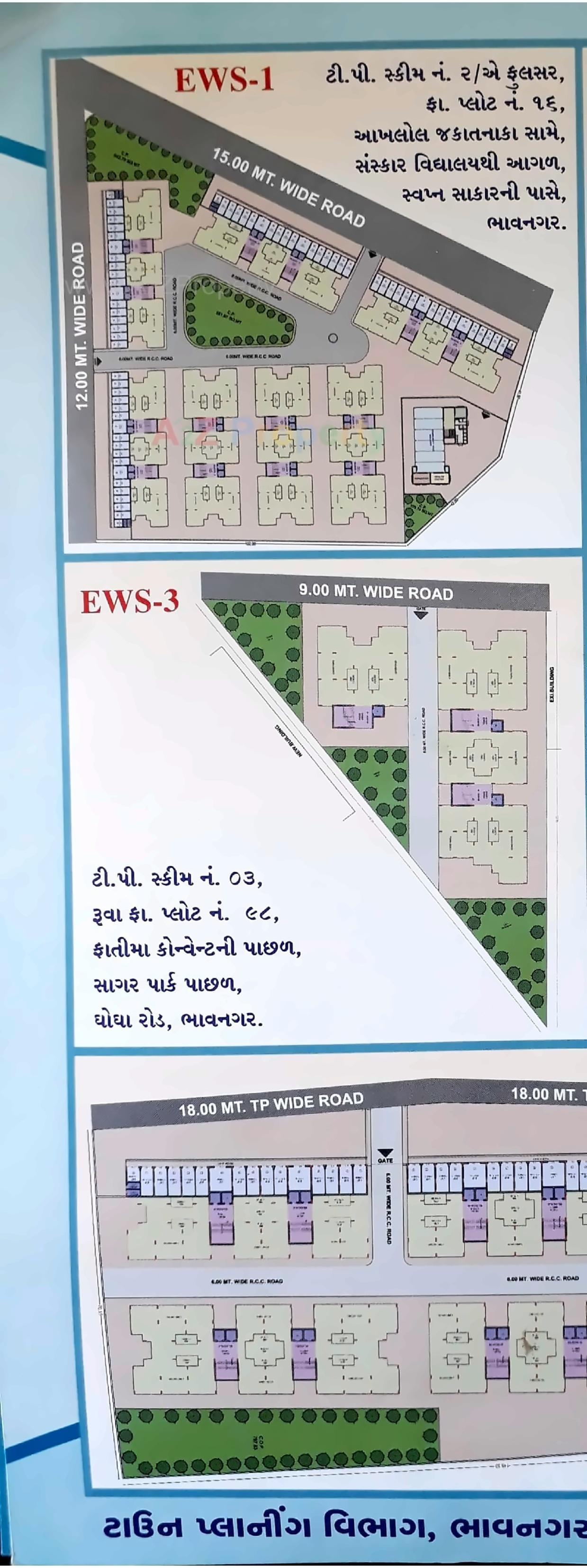 Layout of real estate project 2489 Ews Pmay Fp 16b located at Fulsar, Bhavnagar, Gujarat