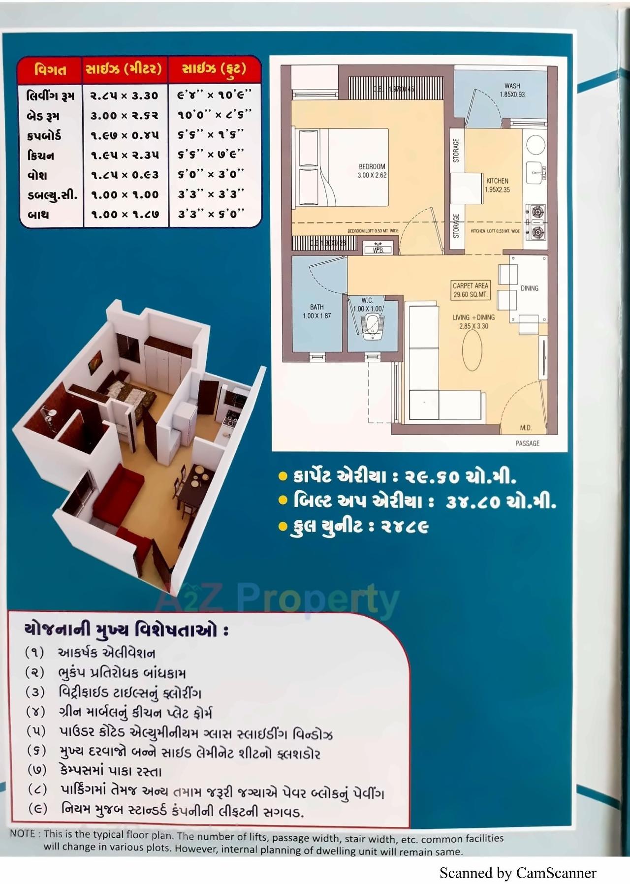 Layout of real estate project 2489 Ews Pmay Fp 33b located at Ruva, Bhavnagar, Gujarat