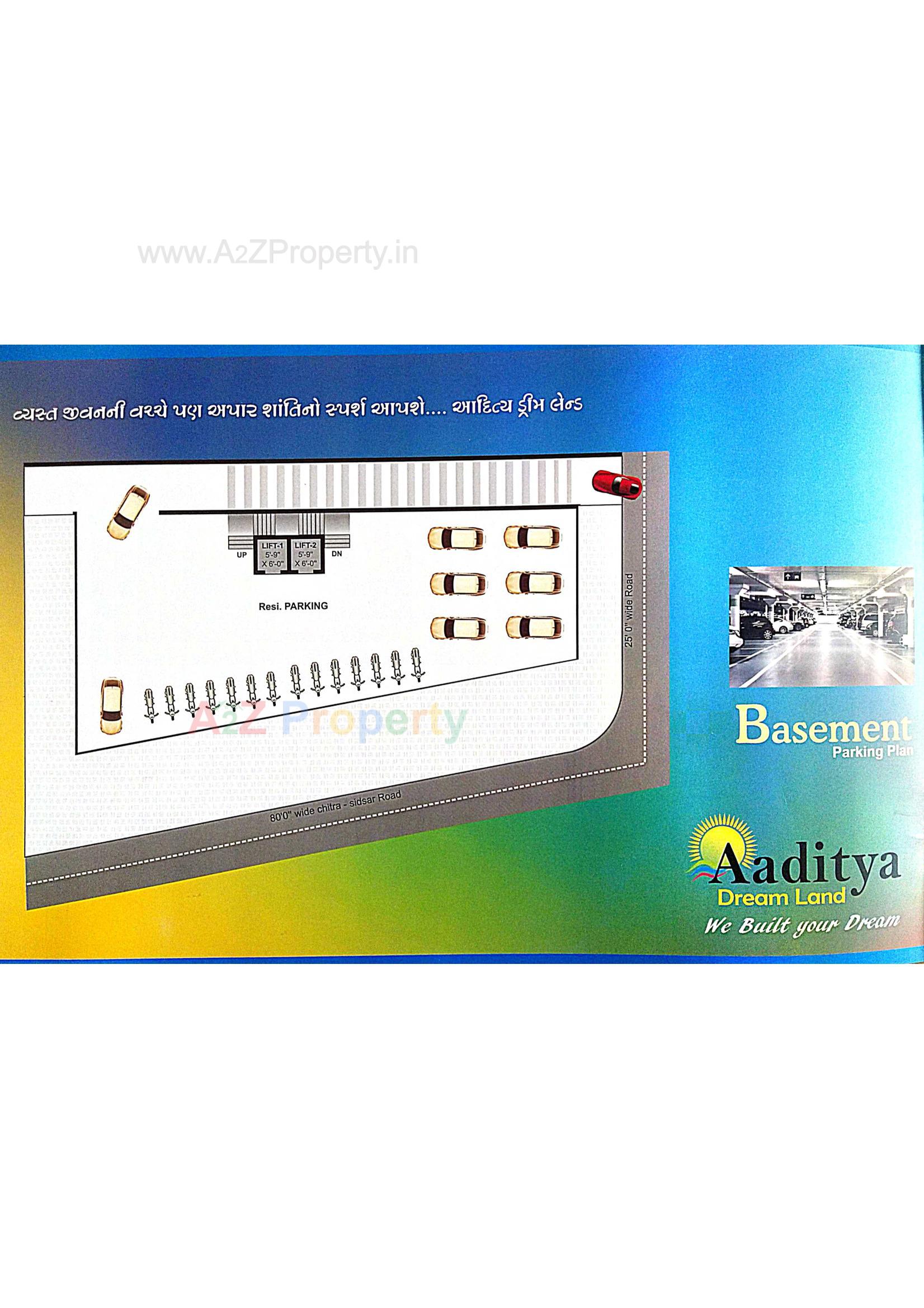 Layout of real estate project Aaditya Dream Land located at Chitra, Bhavnagar, Gujarat