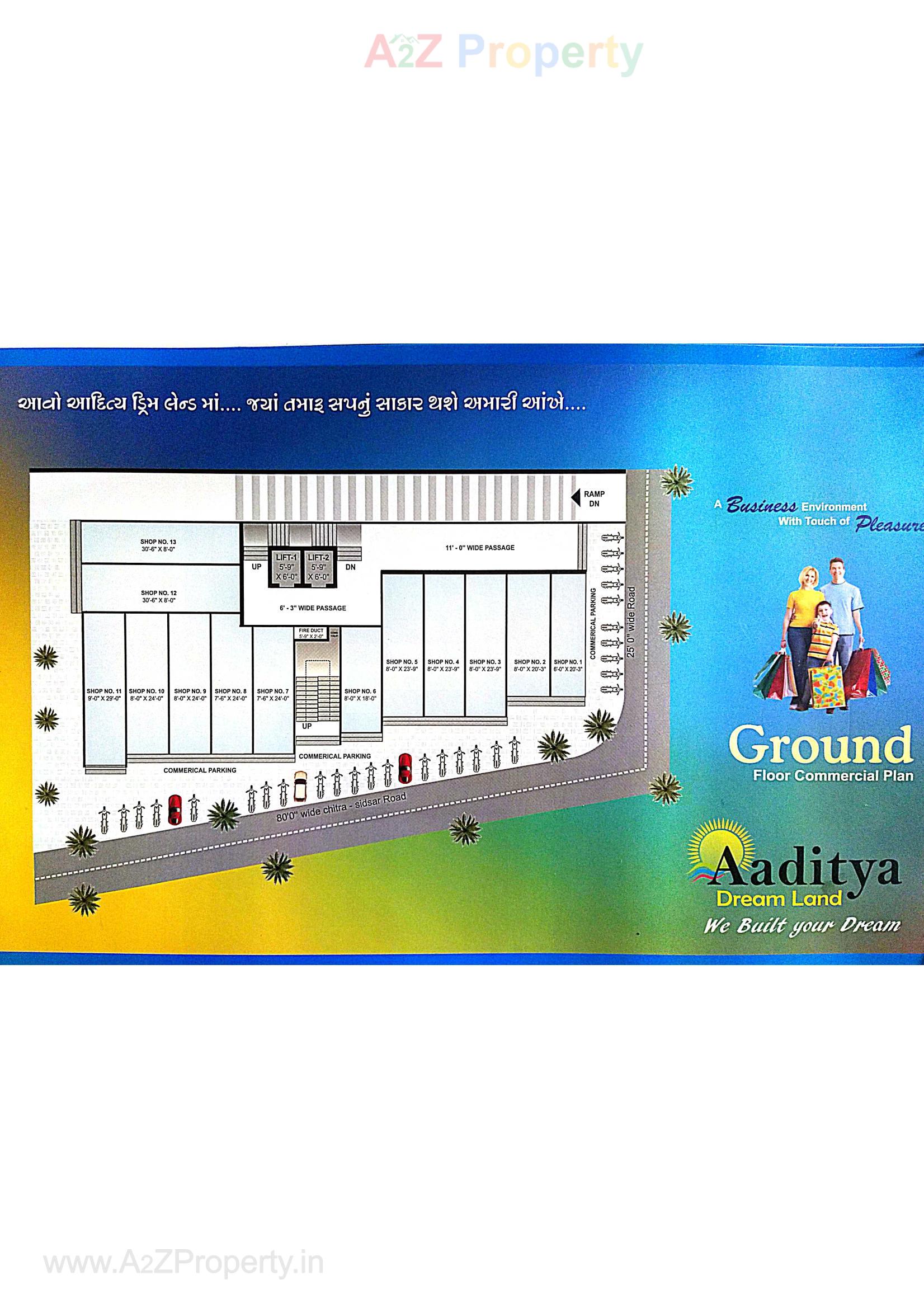 Layout of real estate project Aaditya Dream Land located at Chitra, Bhavnagar, Gujarat