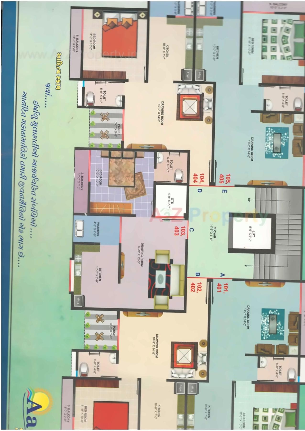 Layout of real estate project Aaditya Sky located at Chitra, Bhavnagar, Gujarat