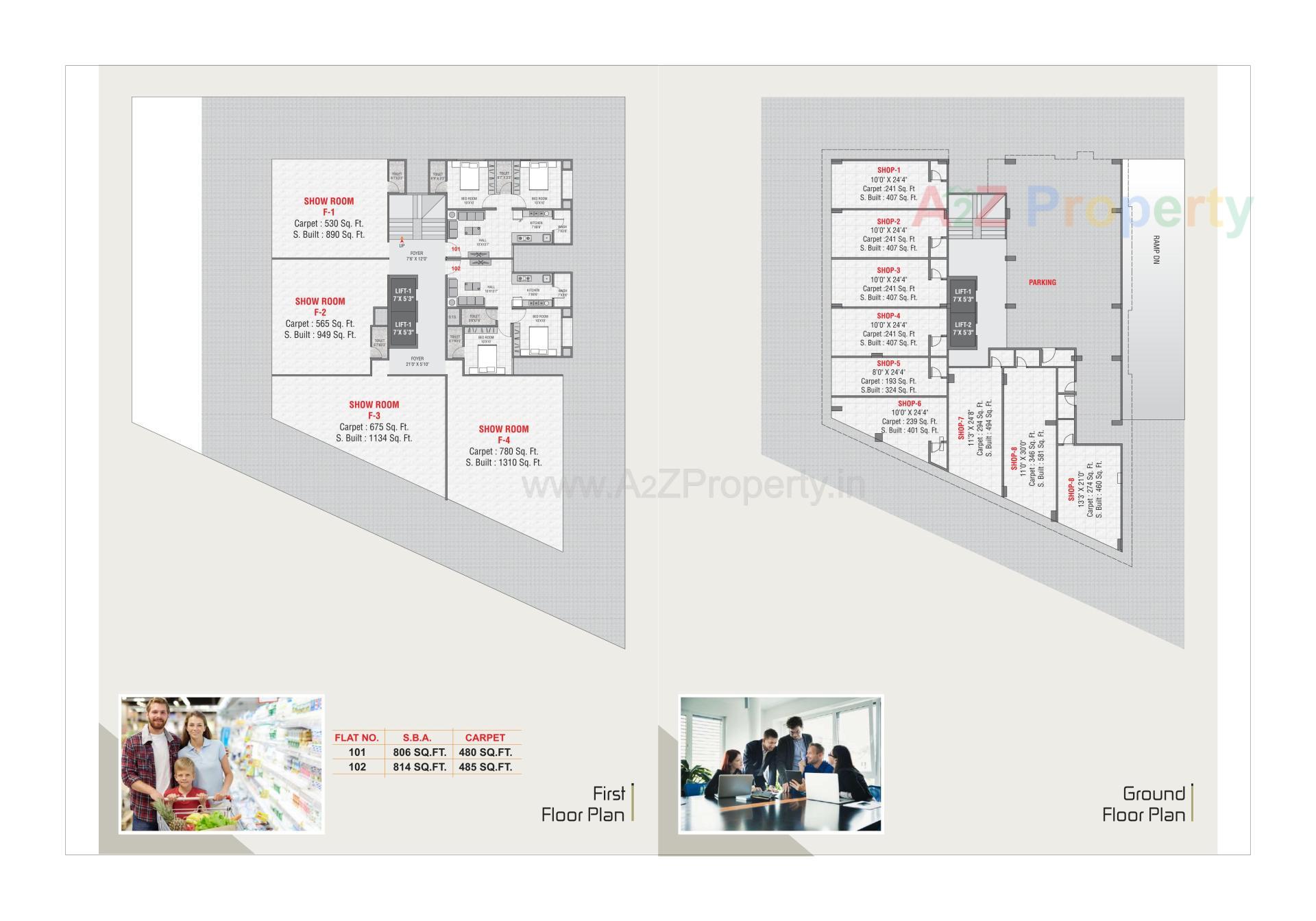 Layout of real estate project Aangi Heights located at Ruva, Bhavnagar, Gujarat