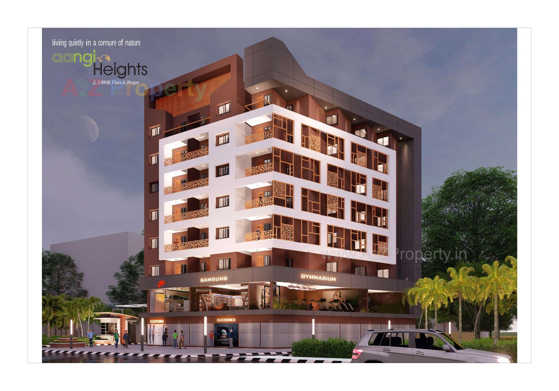 3D Elevation of real estate project Aangi Heights located at Ruva, Bhavnagar, Gujarat