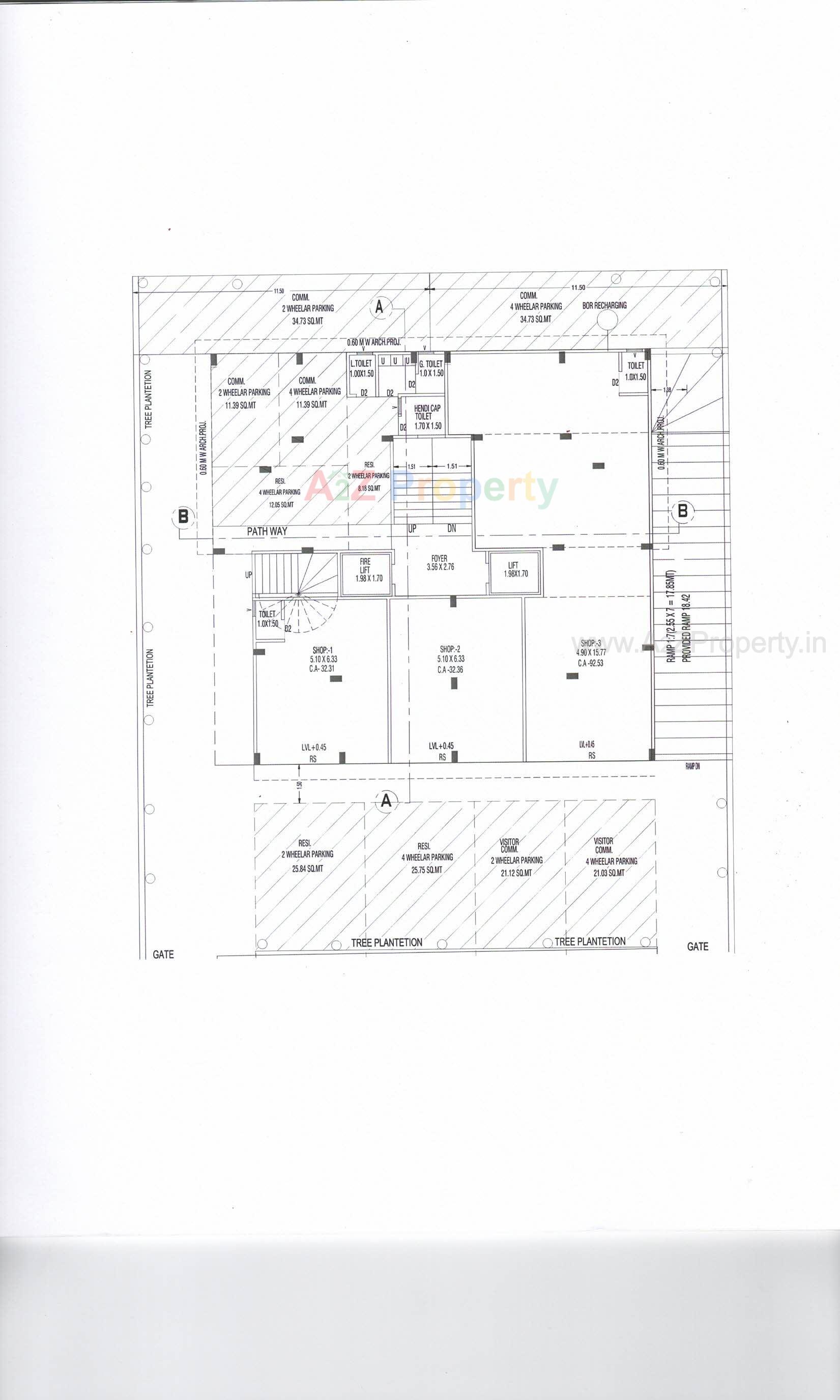 Layout of real estate project Aarya Edge located at Adewada, Bhavnagar, Gujarat
