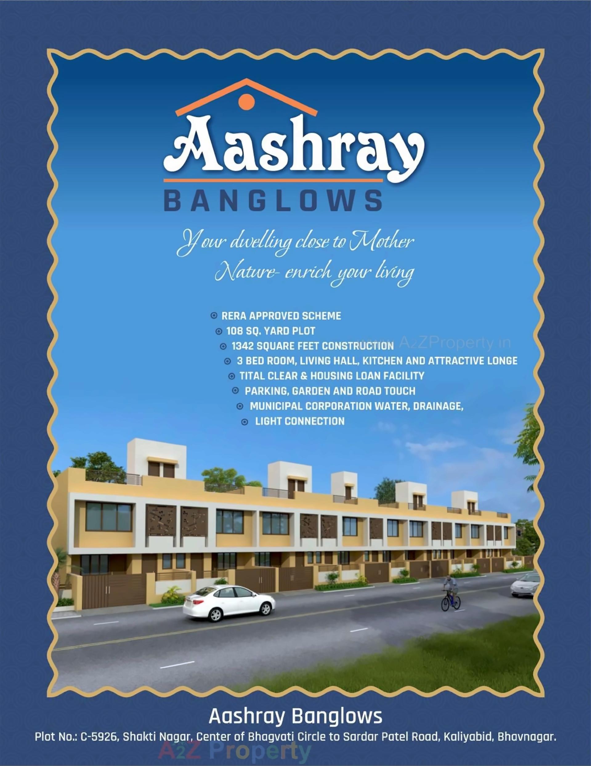 3D Elevation of real estate project Aashray Bungalows located at Bhavnagar, Bhavnagar, Gujarat