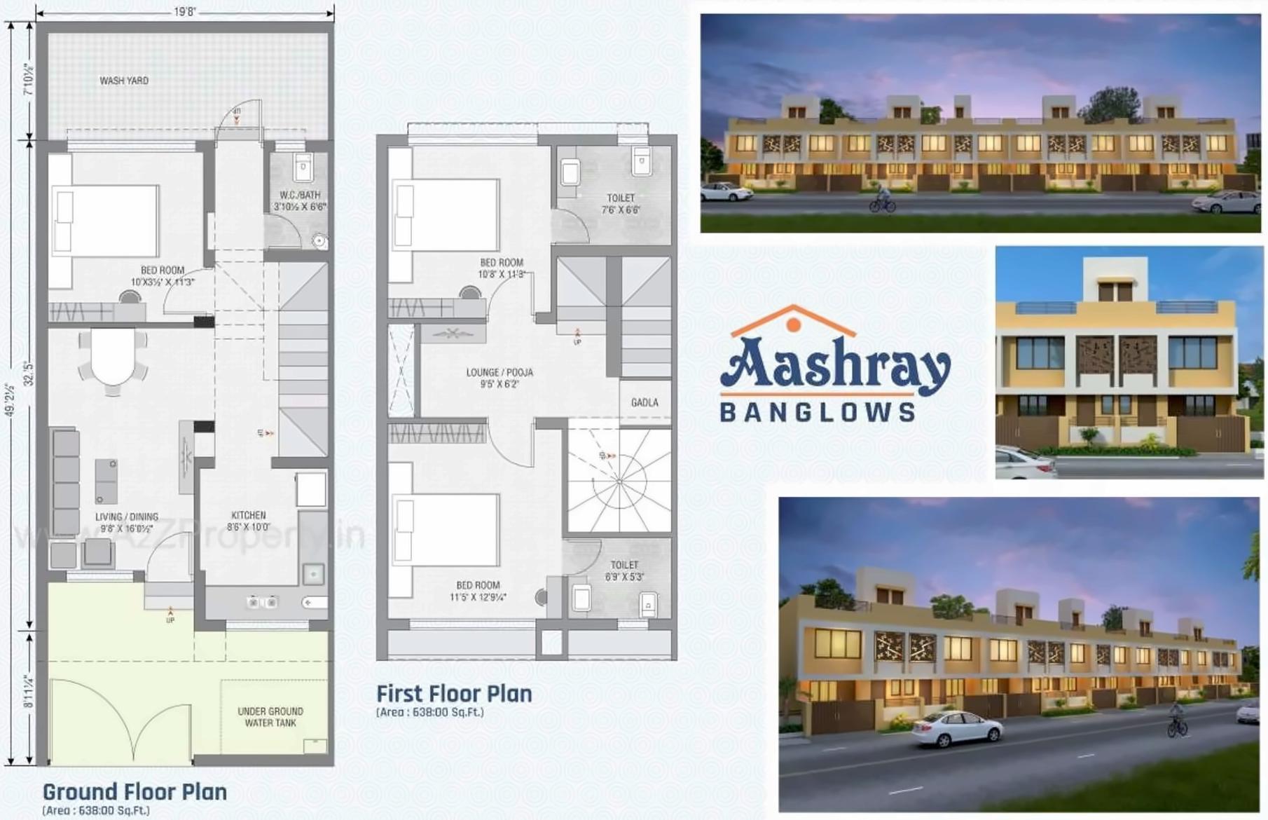 Layout of real estate project Aashray Bungalows located at Bhavnagar, Bhavnagar, Gujarat