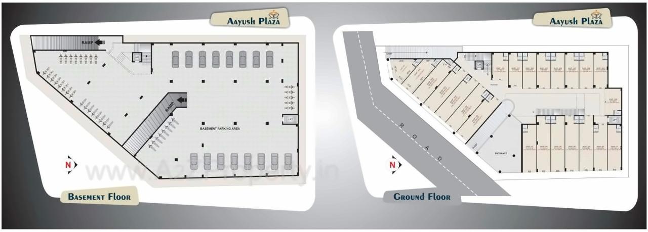 Layout of real estate project Aayush Plaza located at Bhavnagar, Bhavnagar, Gujarat