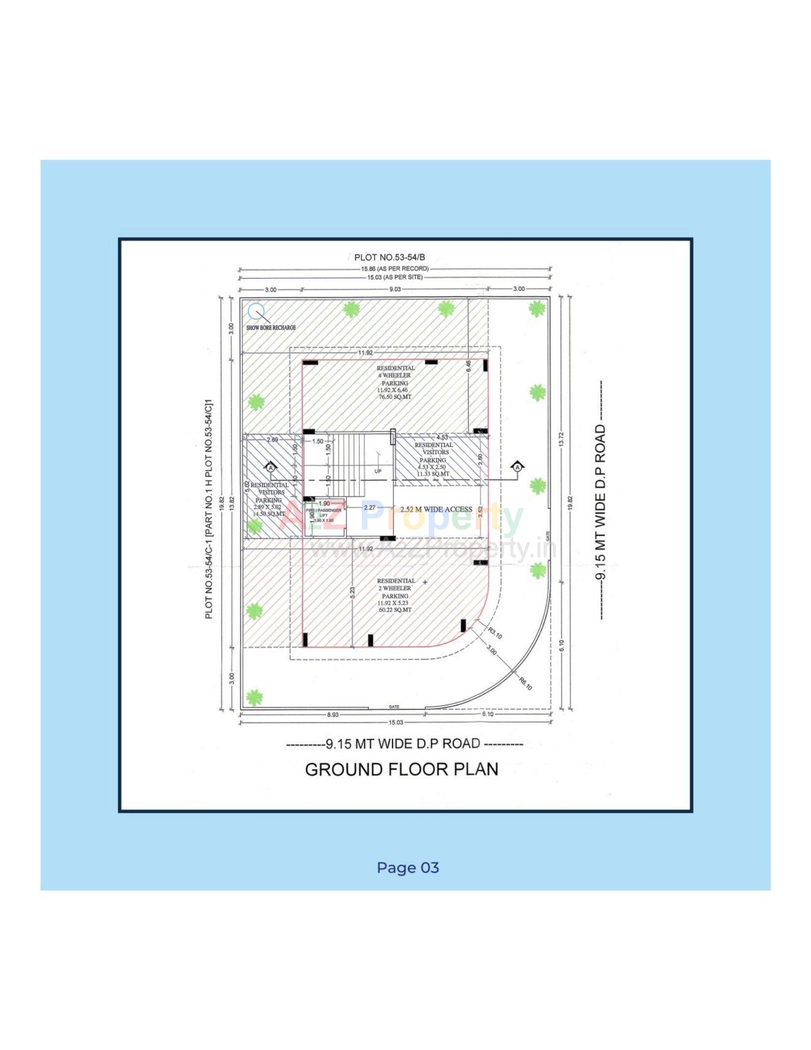 Layout of real estate project Afreen Park located at Plot No.53-54/c2, Hariyala Plots,, Bhavnagar, Gujarat
