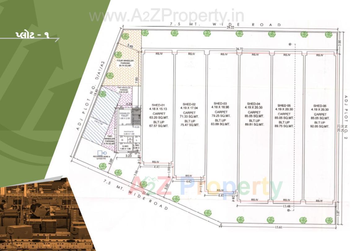 Layout of real estate project Anjaney Business Park located at Bhavnagar, Bhavnagar, Gujarat