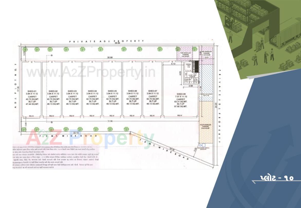 Layout of real estate project Anjaney Business Park located at Bhavnagar, Bhavnagar, Gujarat