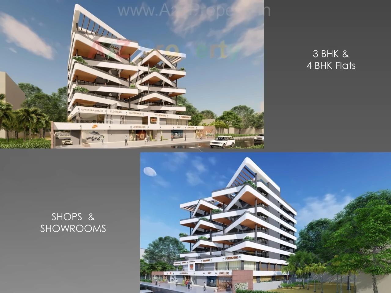 3D Elevation of real estate project Anjaneyaz located at Bhavnagar, Bhavnagar, Gujarat