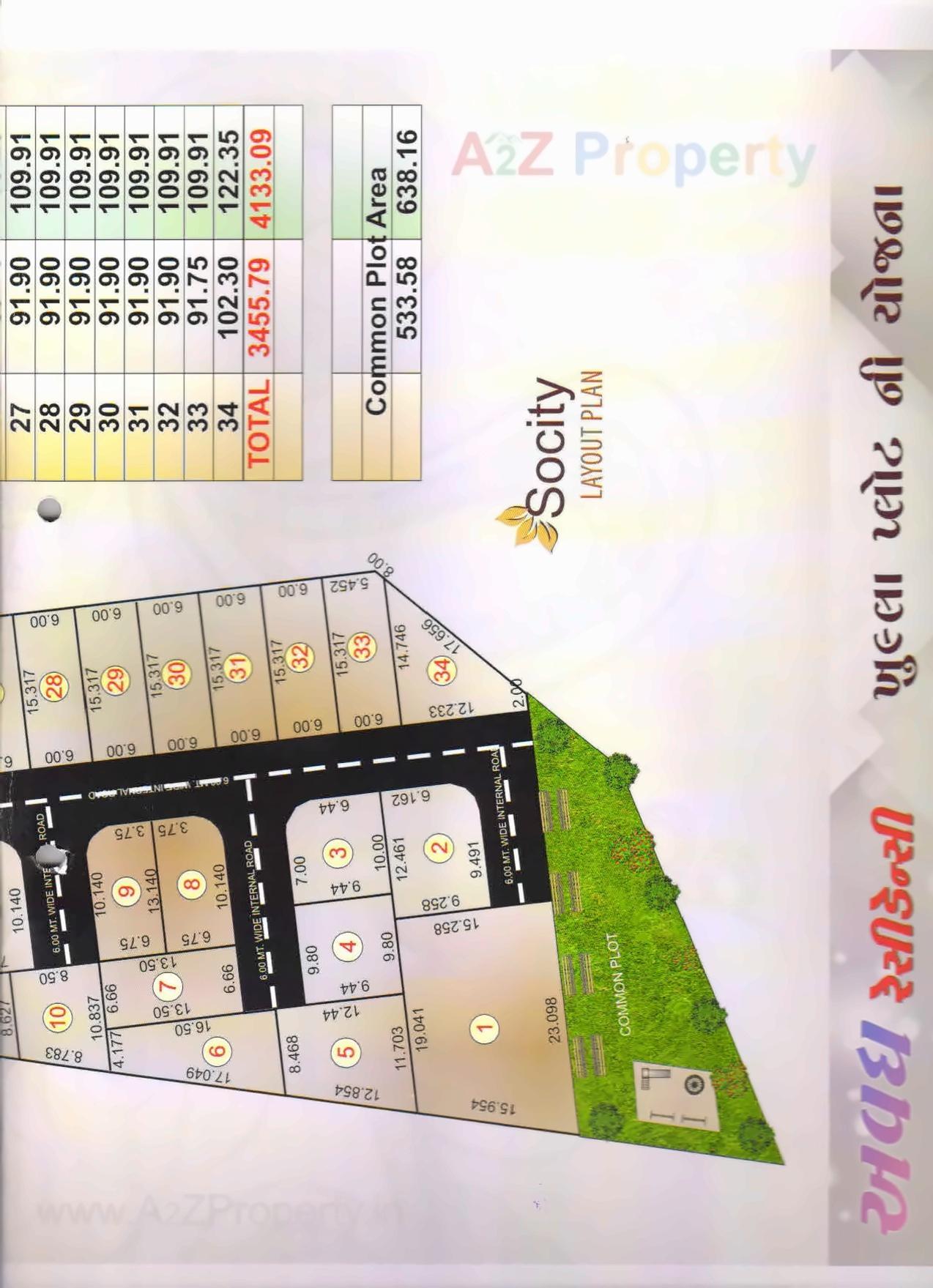 Layout of real estate project Avadh Residency located at Fulsar, Bhavnagar, Gujarat