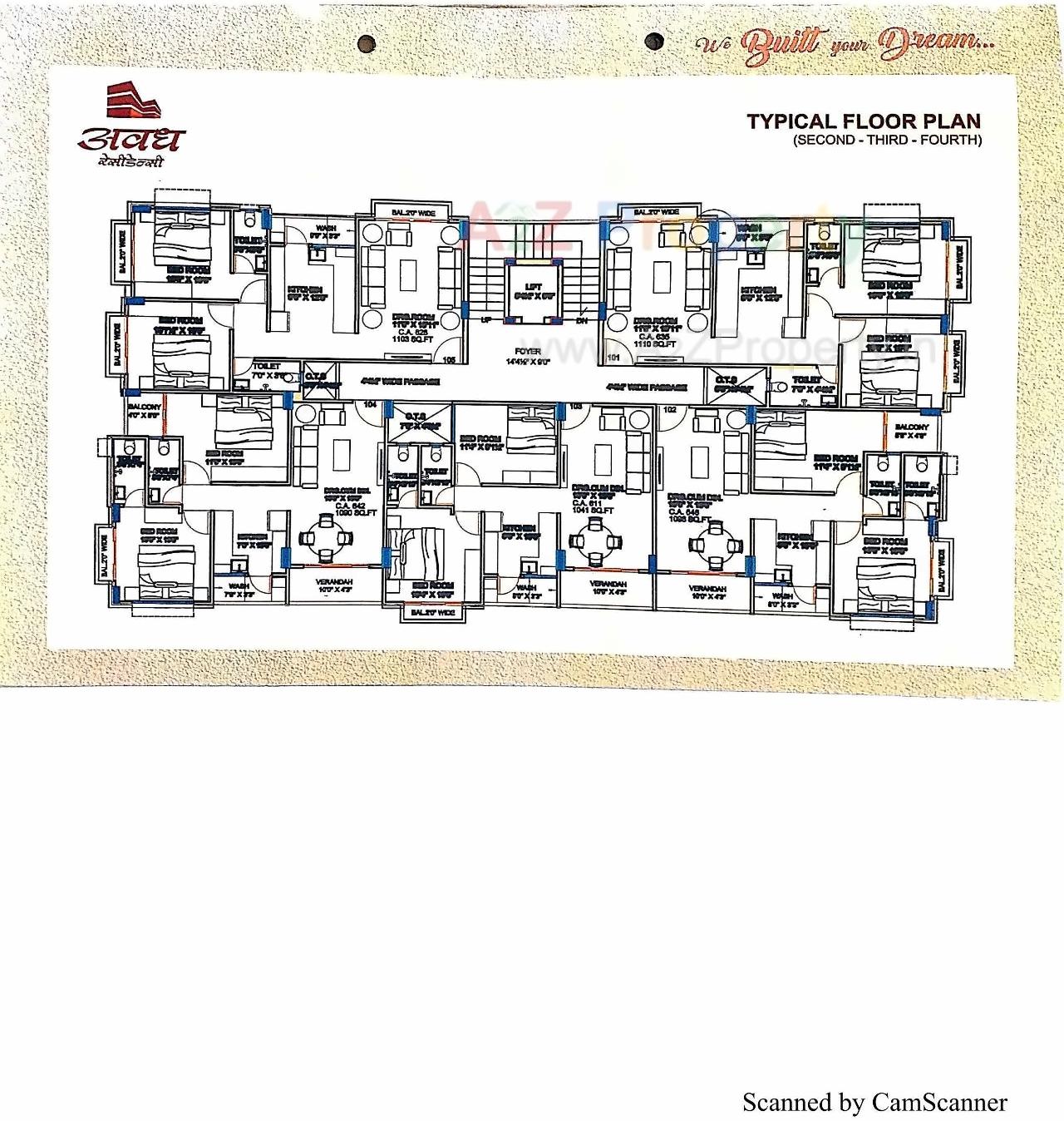 Layout of real estate project Avadh Residency located at Bhavnagar, Bhavnagar, Gujarat