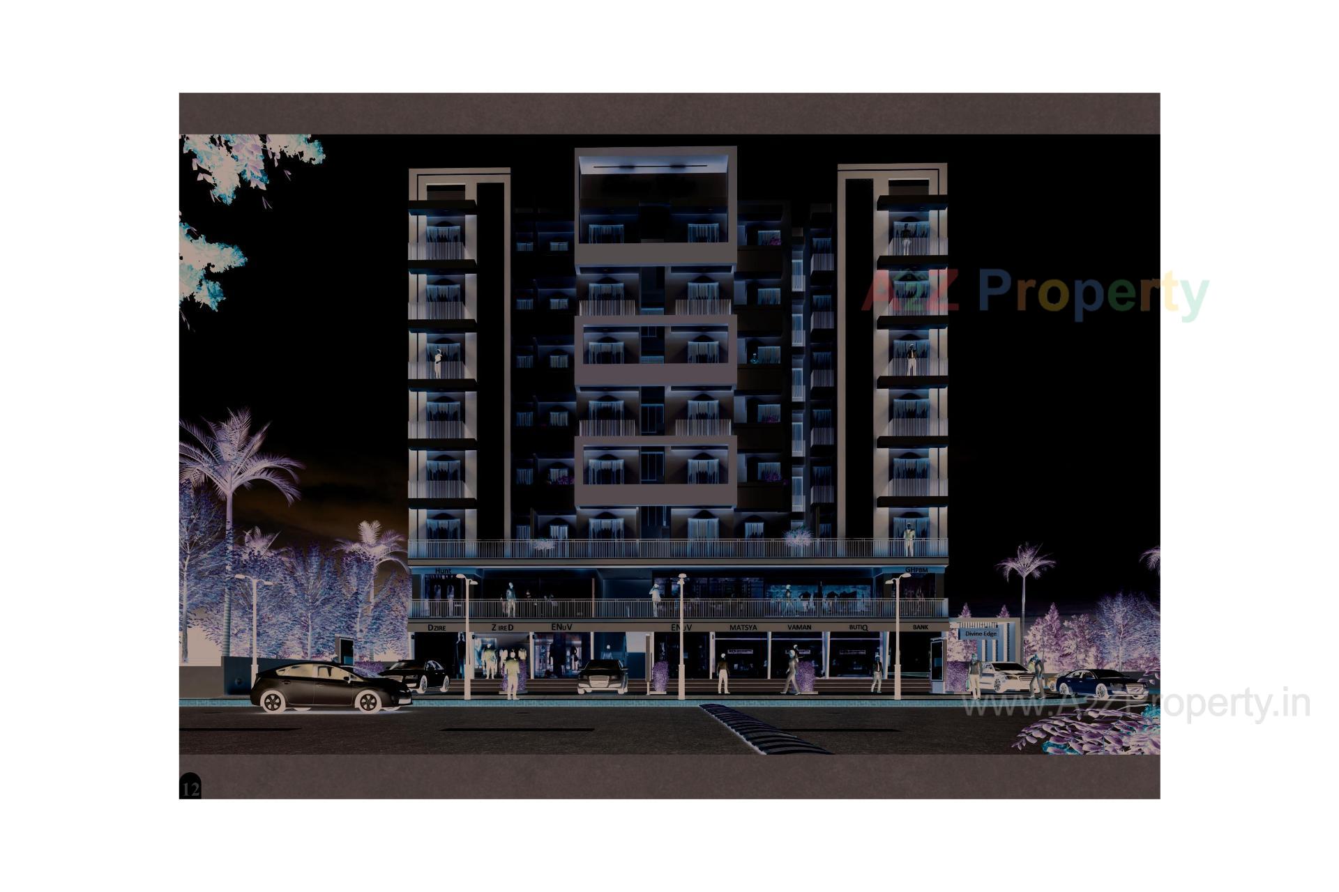 3D Elevation of real estate project Divine Edge located at Ruva, Bhavnagar, Gujarat